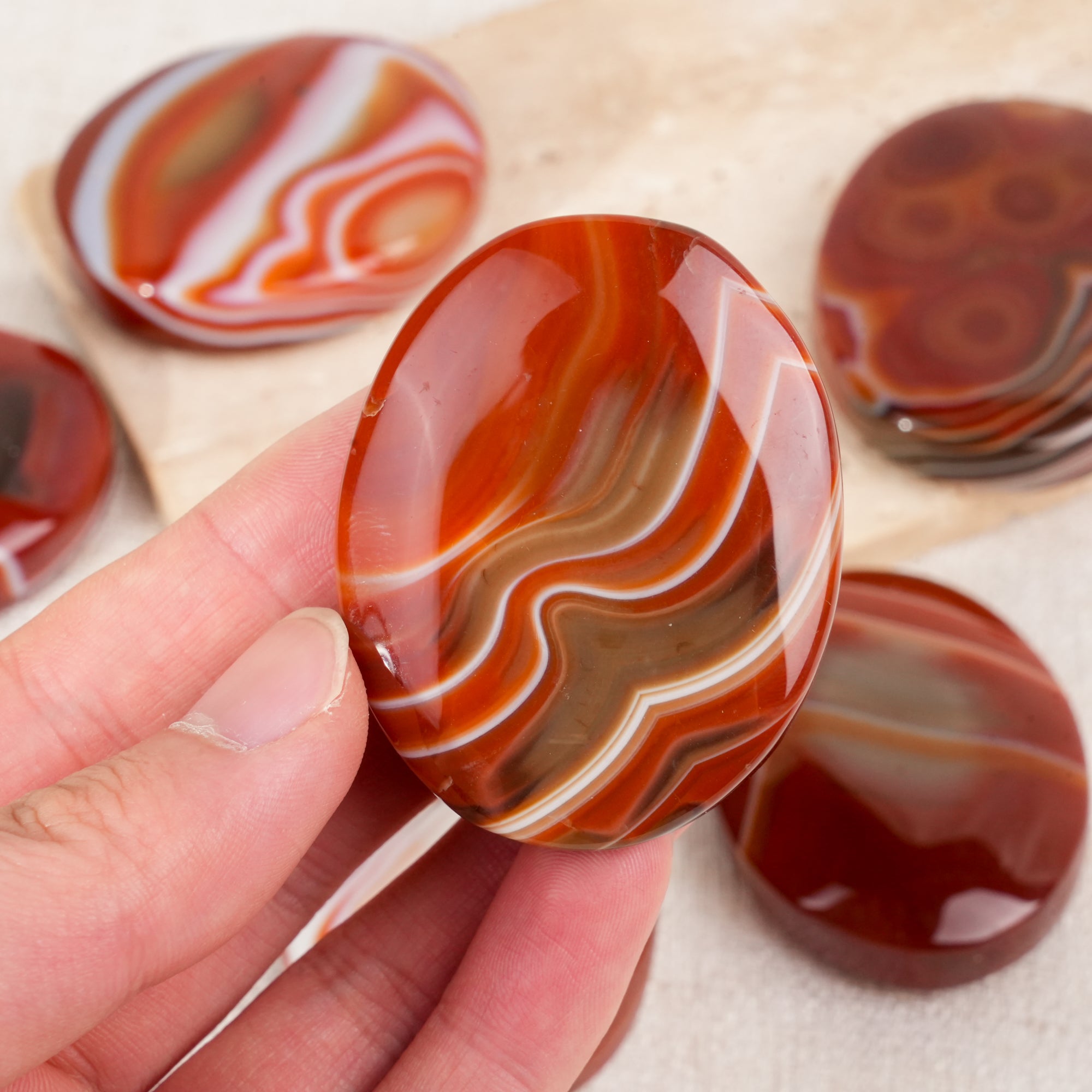 Red Sardonyx Palm Stone