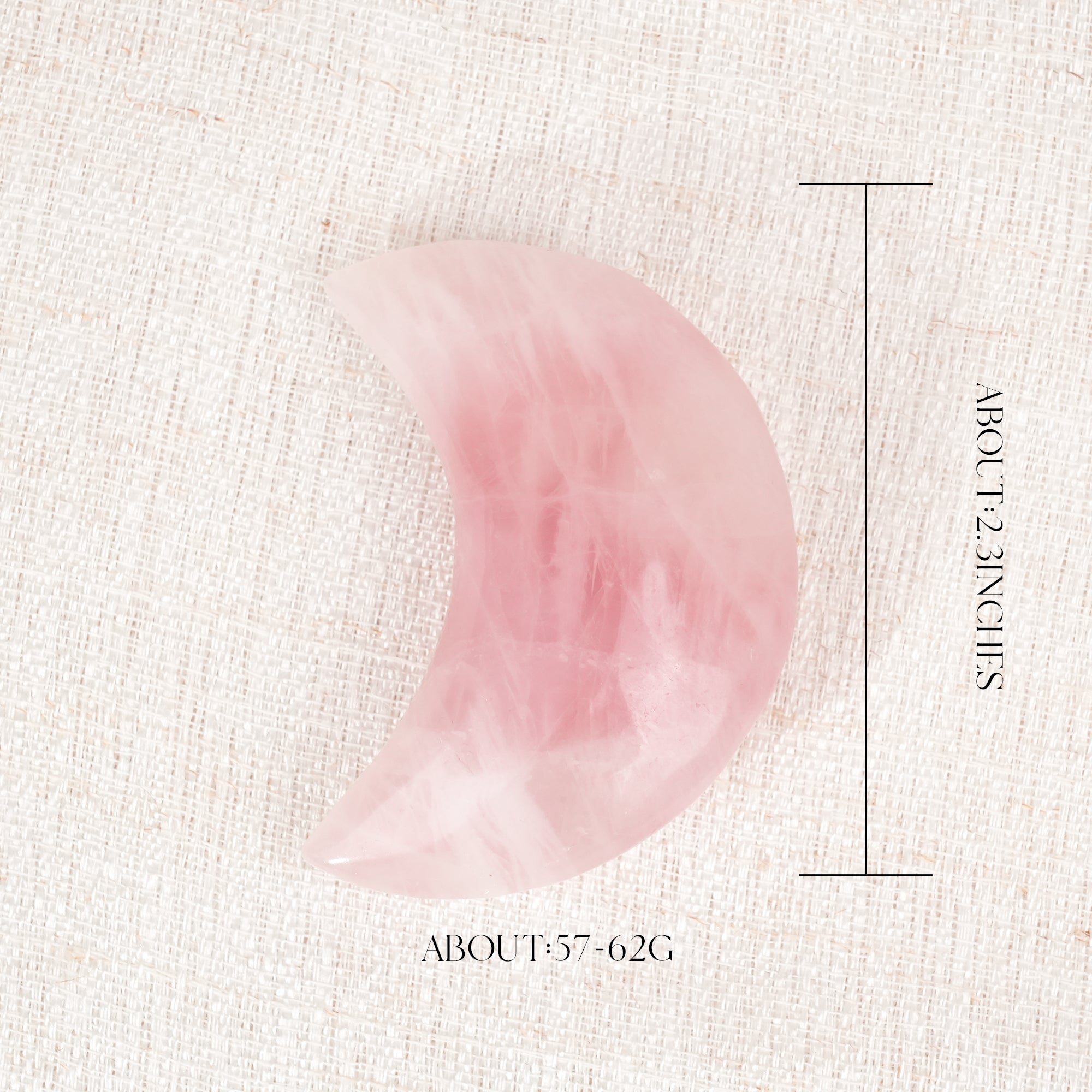 Rose Quartz Moon Palm Stone
