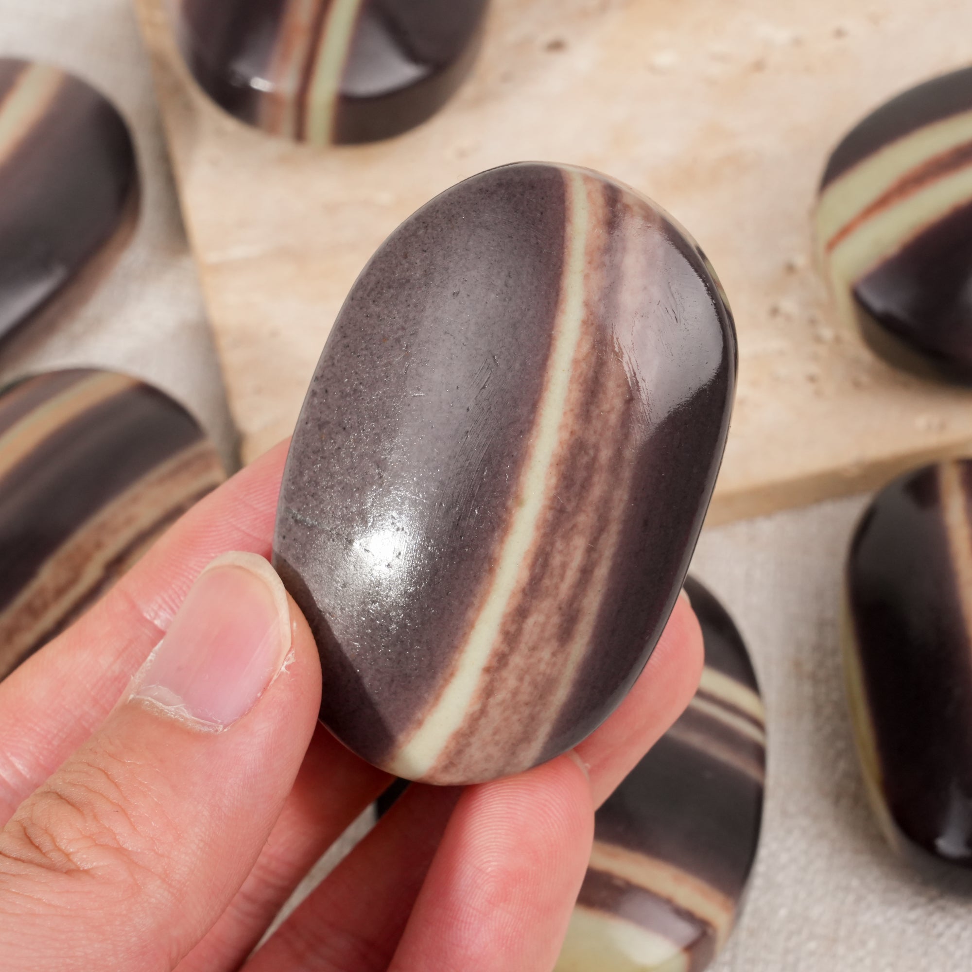 Purple Jade Palm Stone