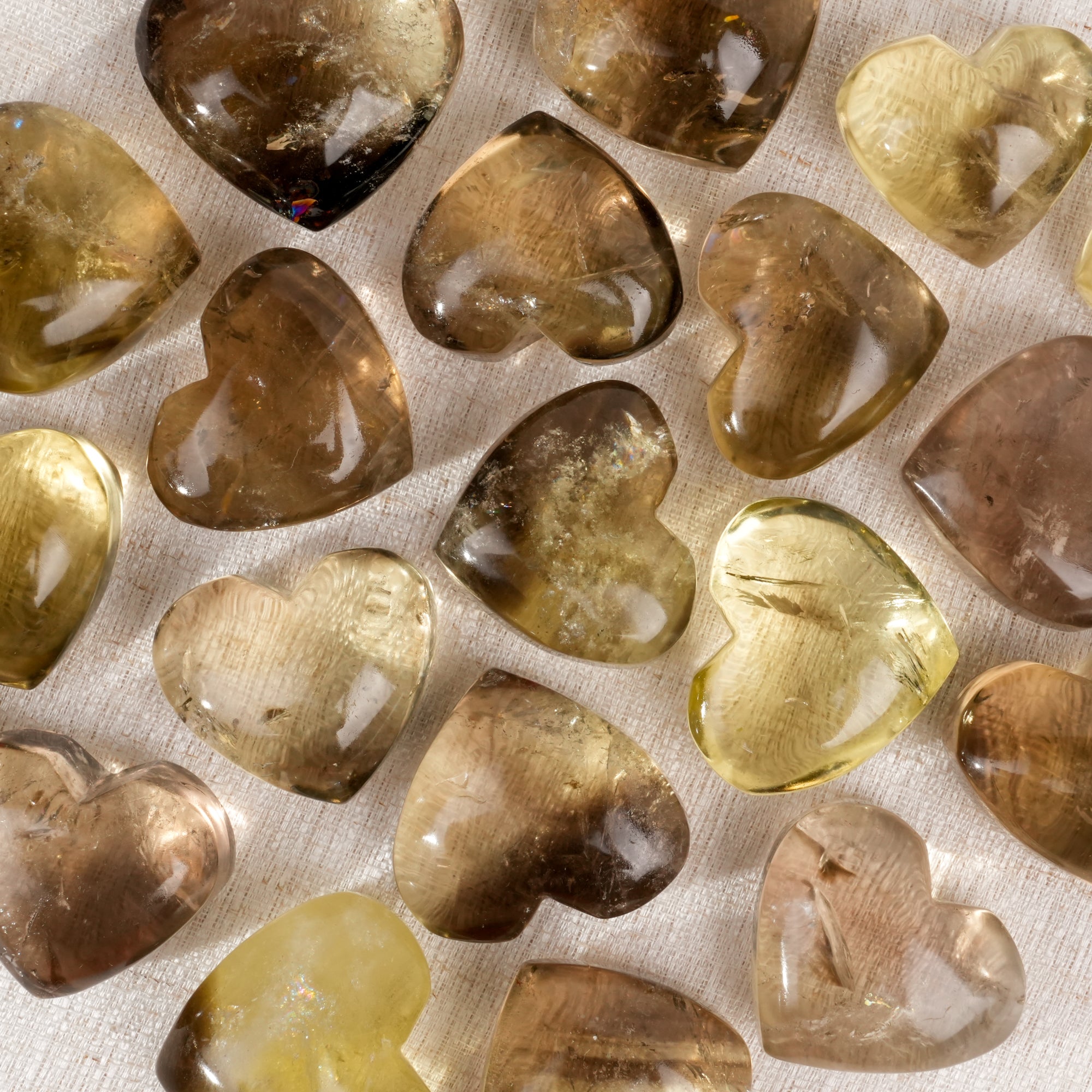 Citrine Heart Palm Stone