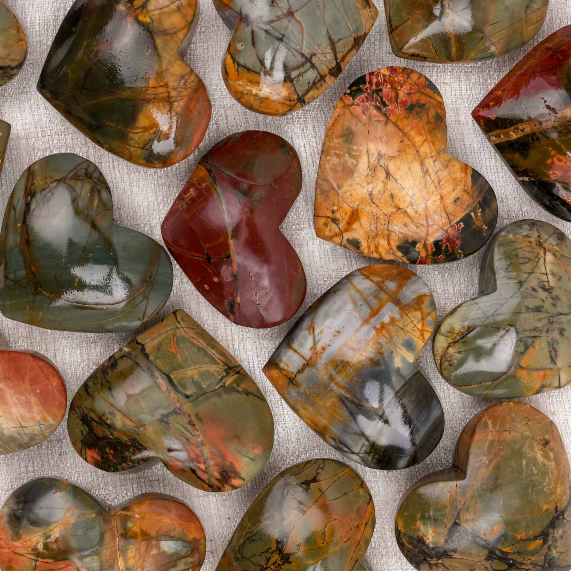 Cherry Creek Jasper Heart Palm Stone