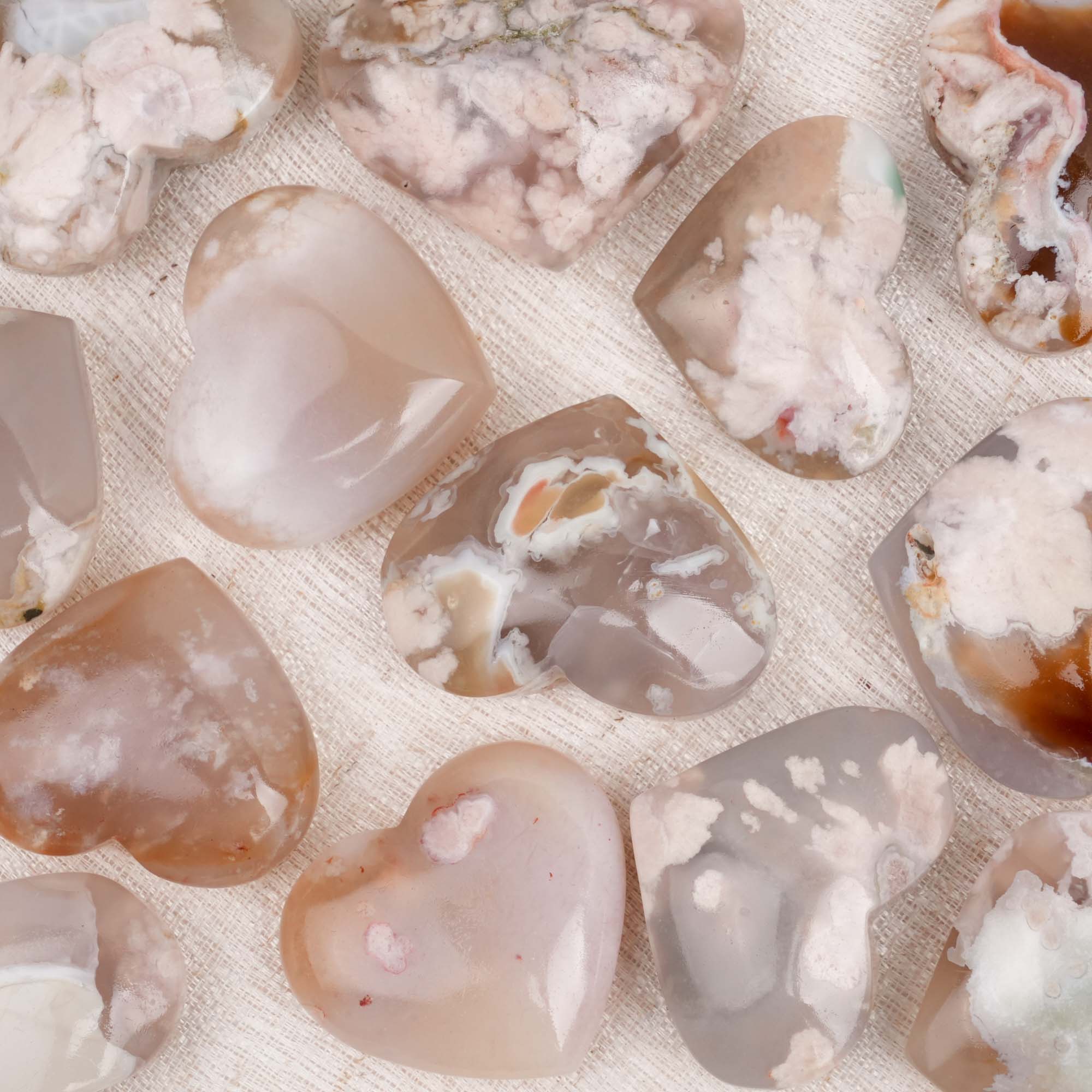 Green Flower Agate Palm Stone