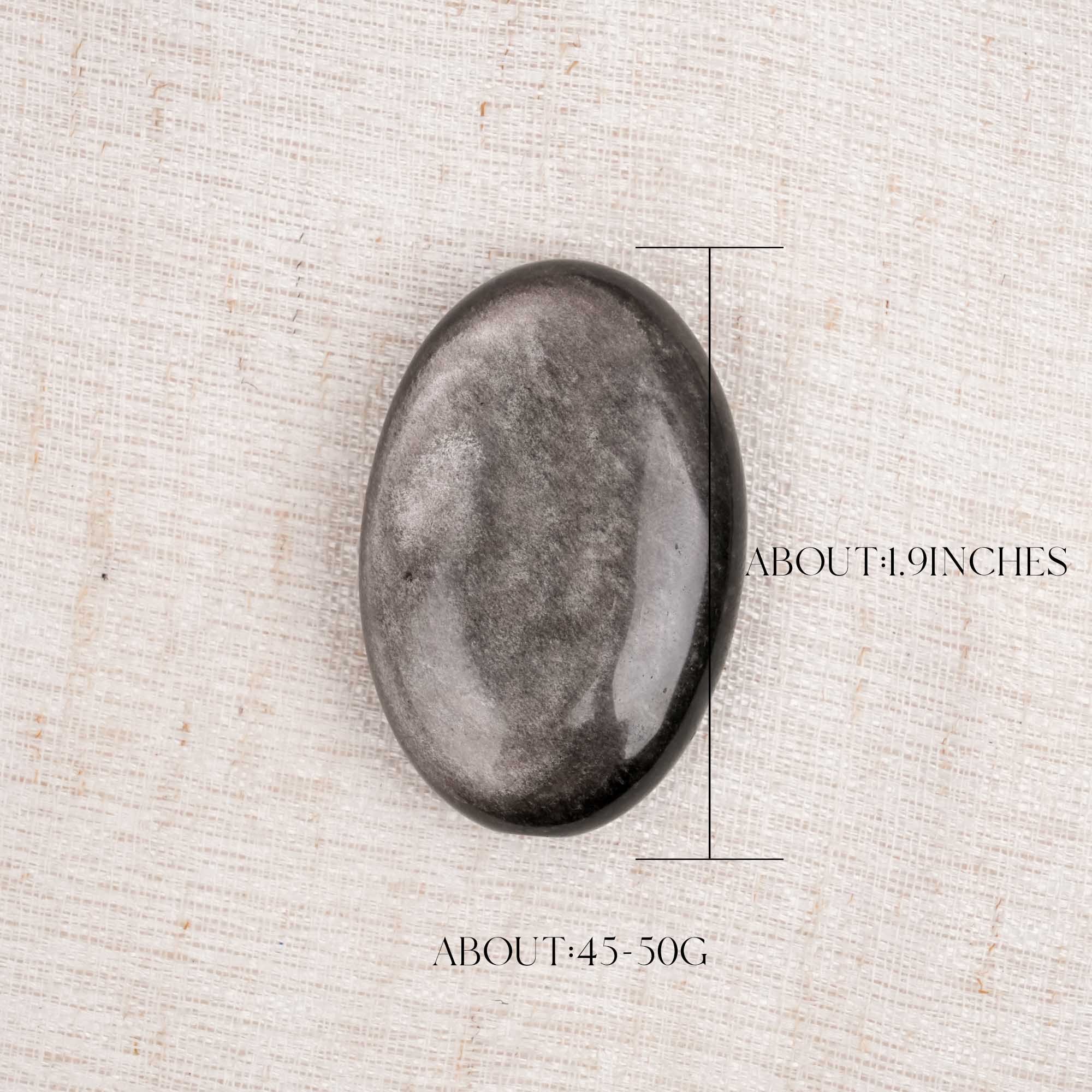 Silver Obsidian Palm Stone