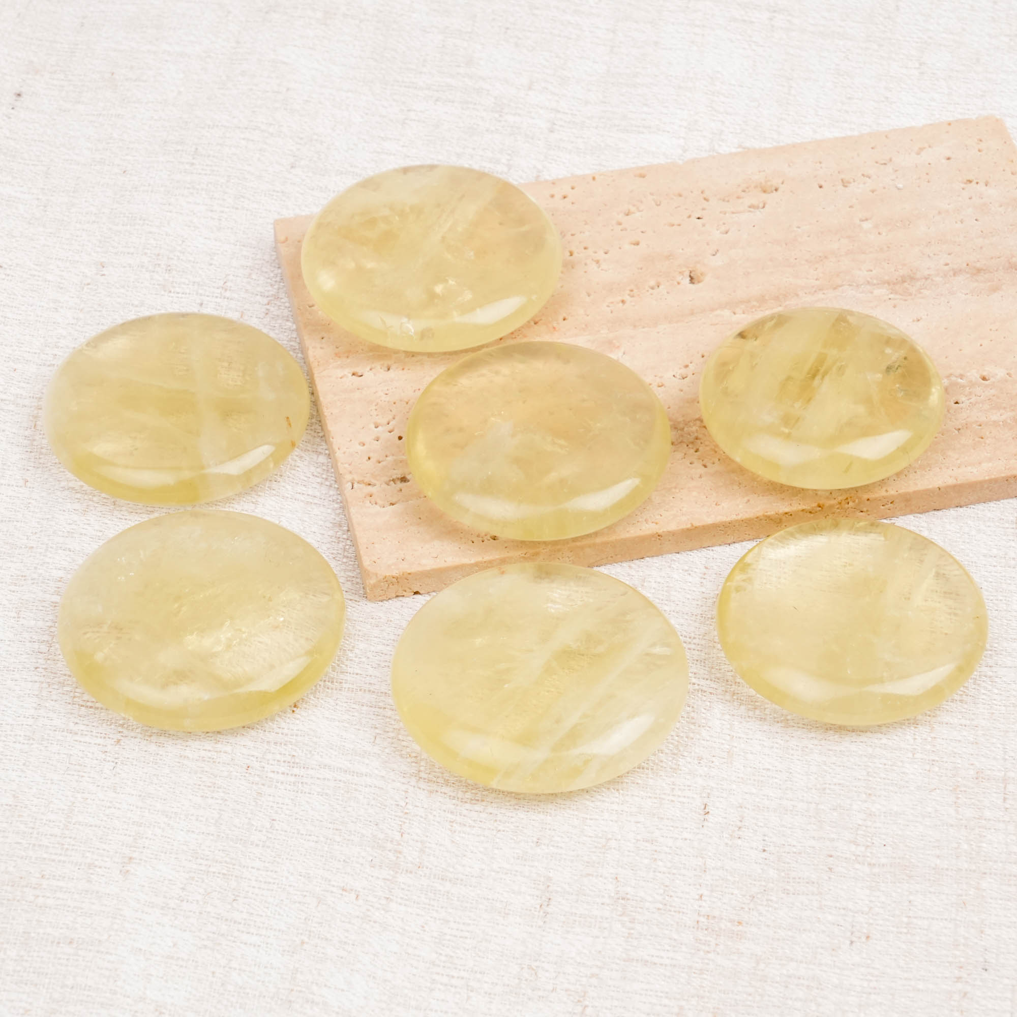 Citrine Round Palm Stone