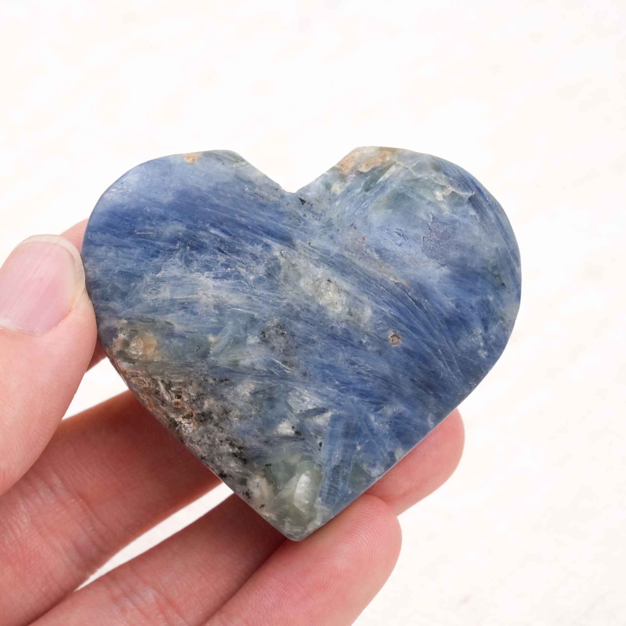 Kyanite Heart Palm Stone