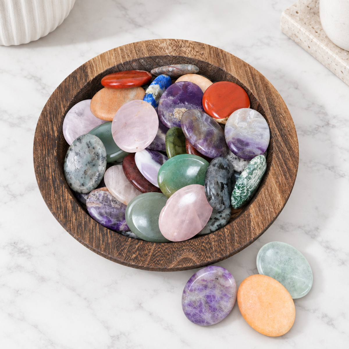 Mixed Crystal Worry Stones – Your Pocket-Sized Calming Companion