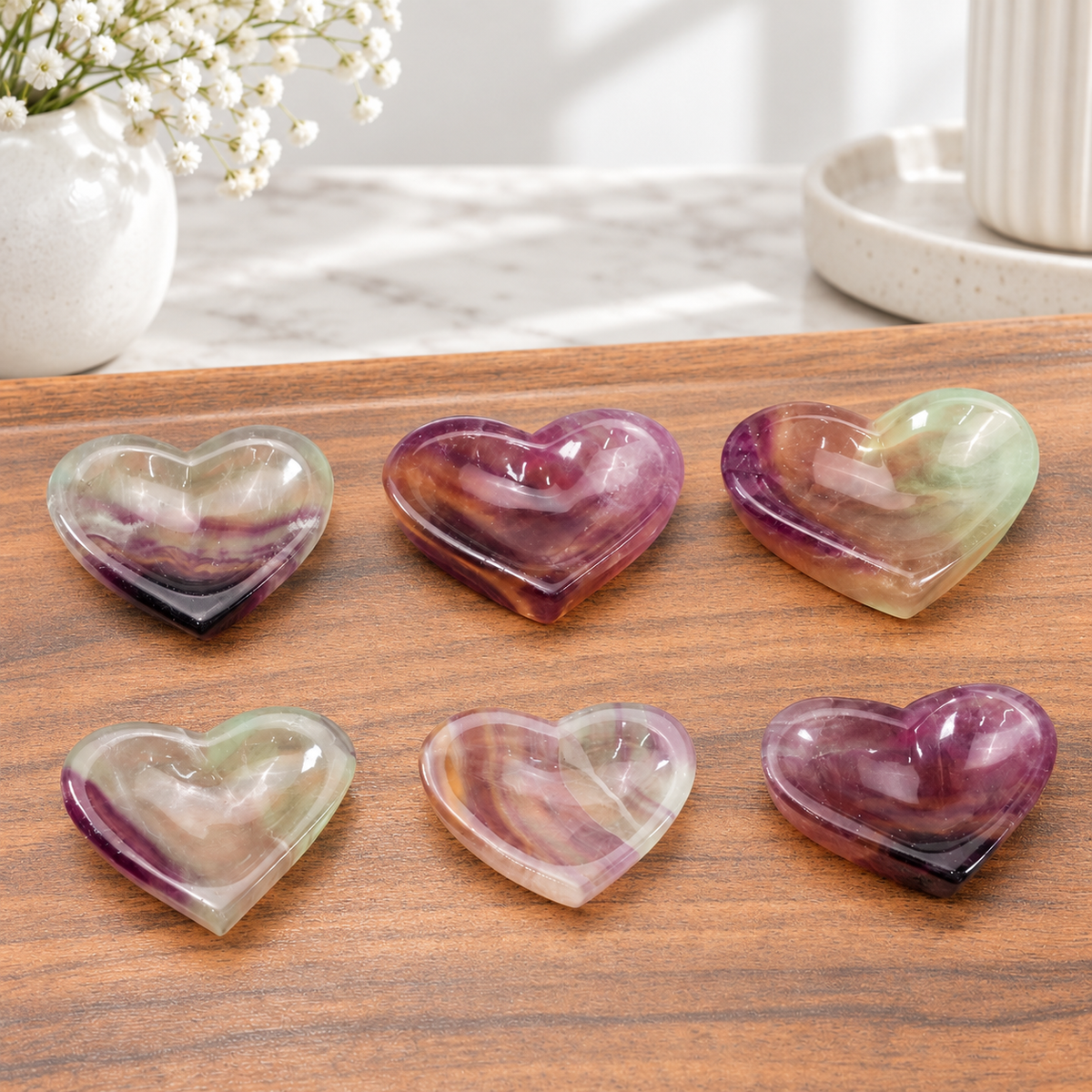 Rainbow Fluorite Heart Bowl
