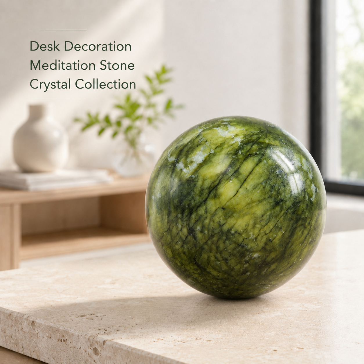 Green Jade Sphere: Stone of Abundance, Harmony & Gentle Grounding