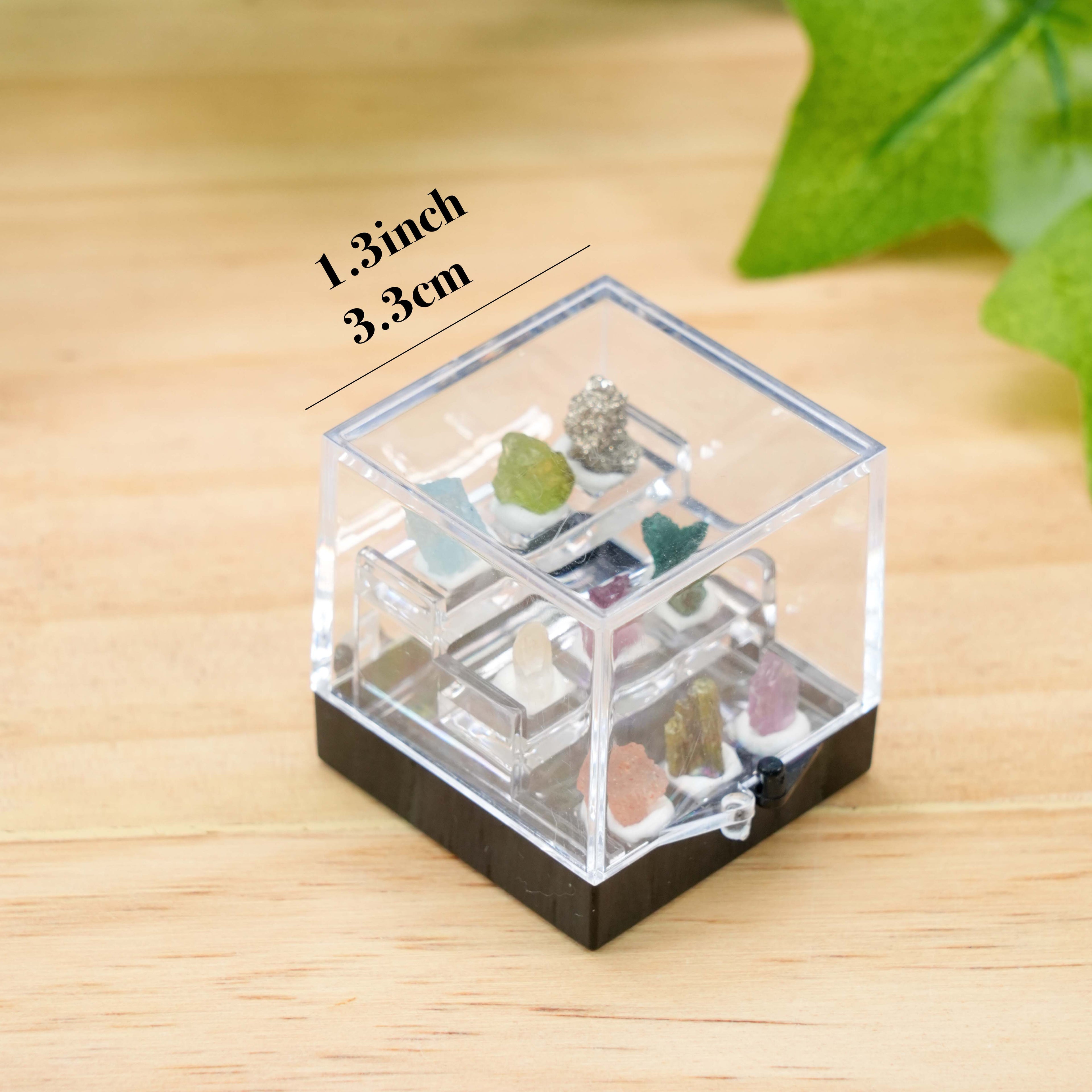 Mini Mineral Specimen Collection Box -Natural Crystal Stone Set for Collectors & Decor