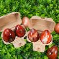 Natural Red Agate Crystal Egg Hand-Polished Healing Stone Sculpture