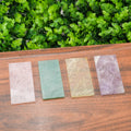 Natural Crystal Rectangle Tiles Set – Rose Quartz, Amethyst, Citrine & Green Aventurine Polished Healing Stones Slabs
