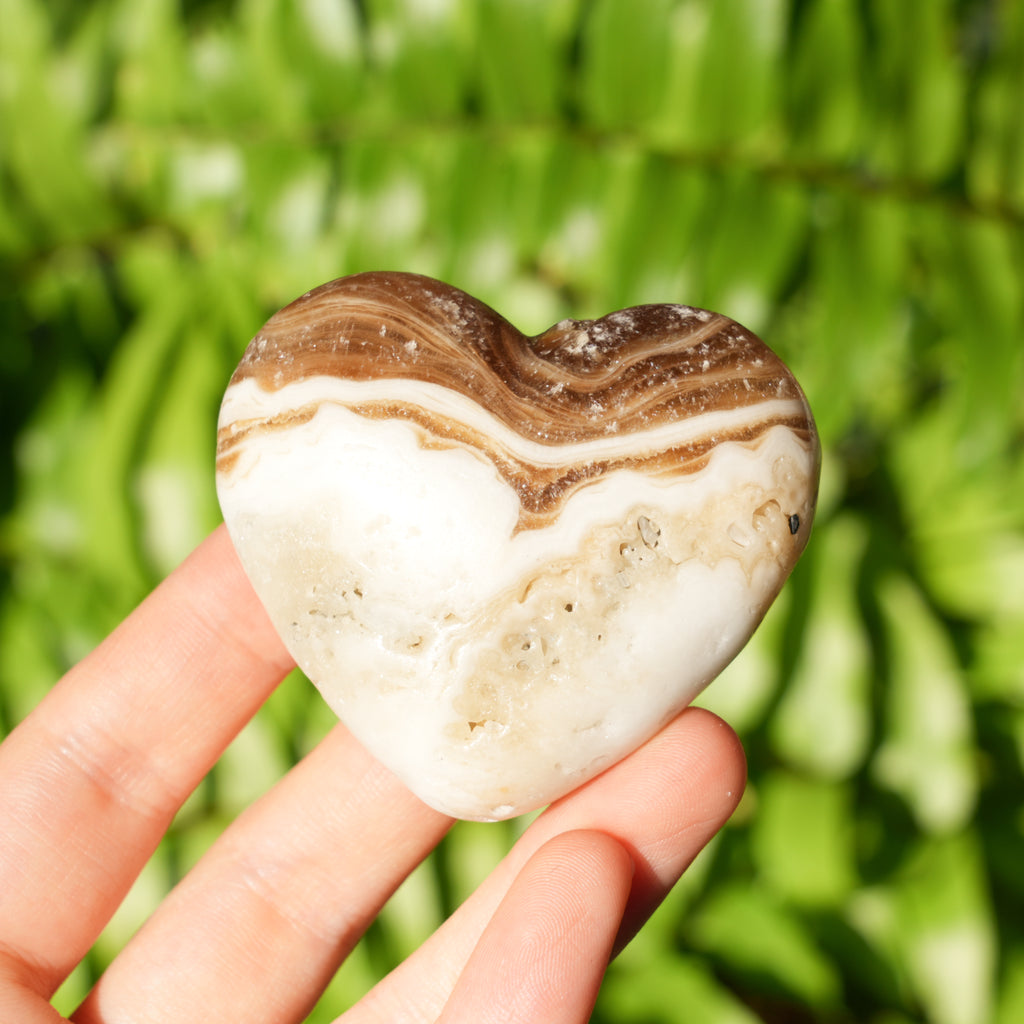 Amber Calcite Heart