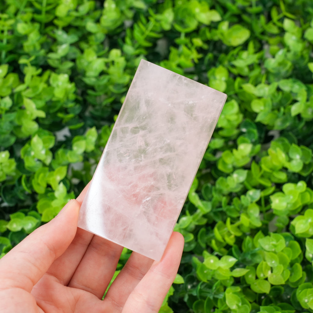 Natural Crystal Rectangle Tiles Set – Rose Quartz, Amethyst, Citrine & Green Aventurine Polished Healing Stones Slabs