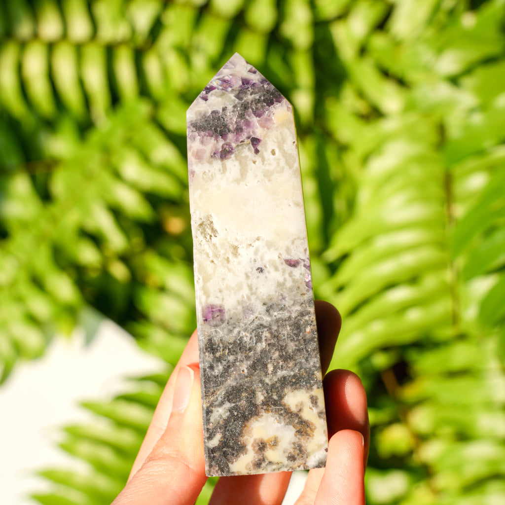 Purple Zebra Fluorite Tetrahedron