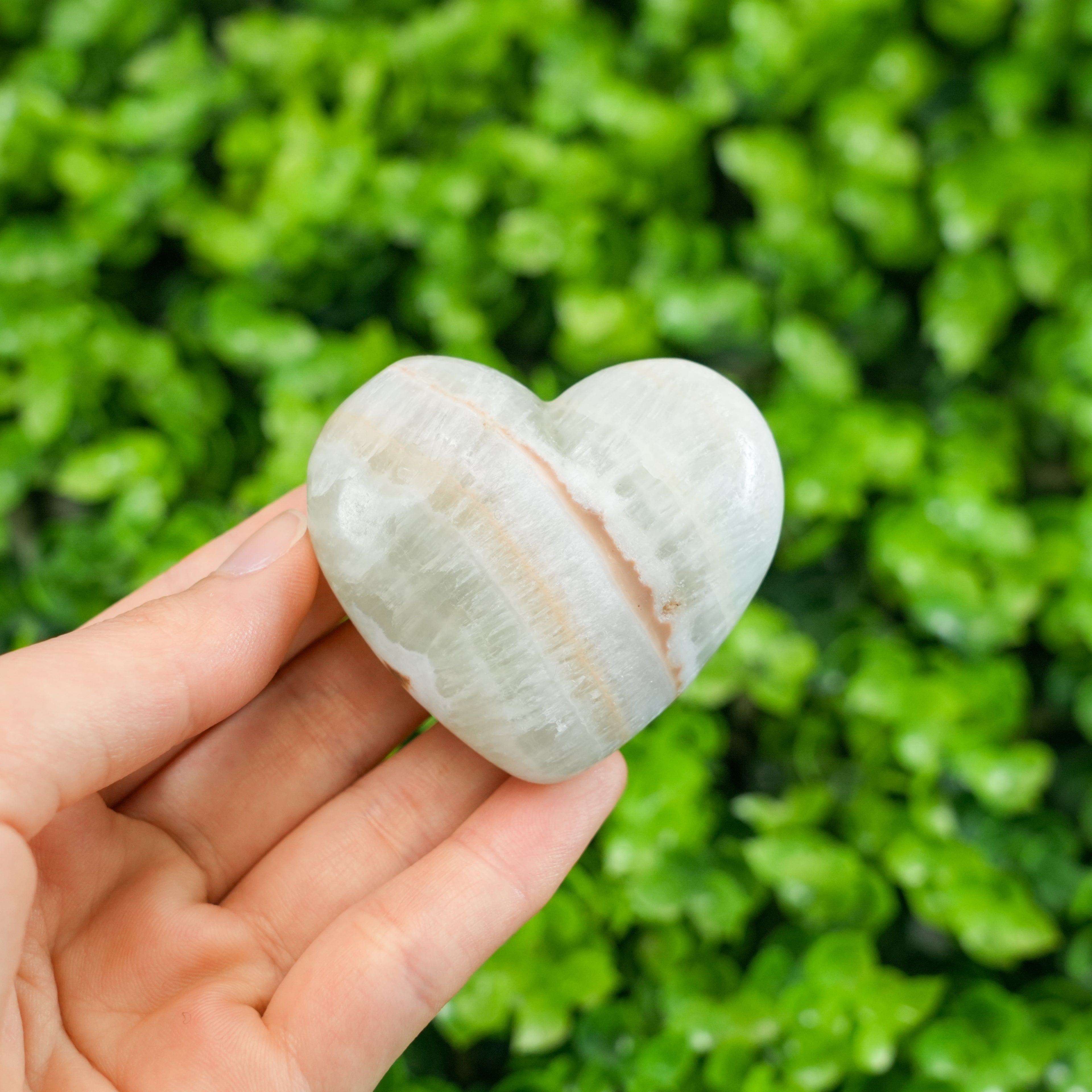 Caribbean  Calcite Heart Palm Stones | Natural Healing Crystal Worry Stones