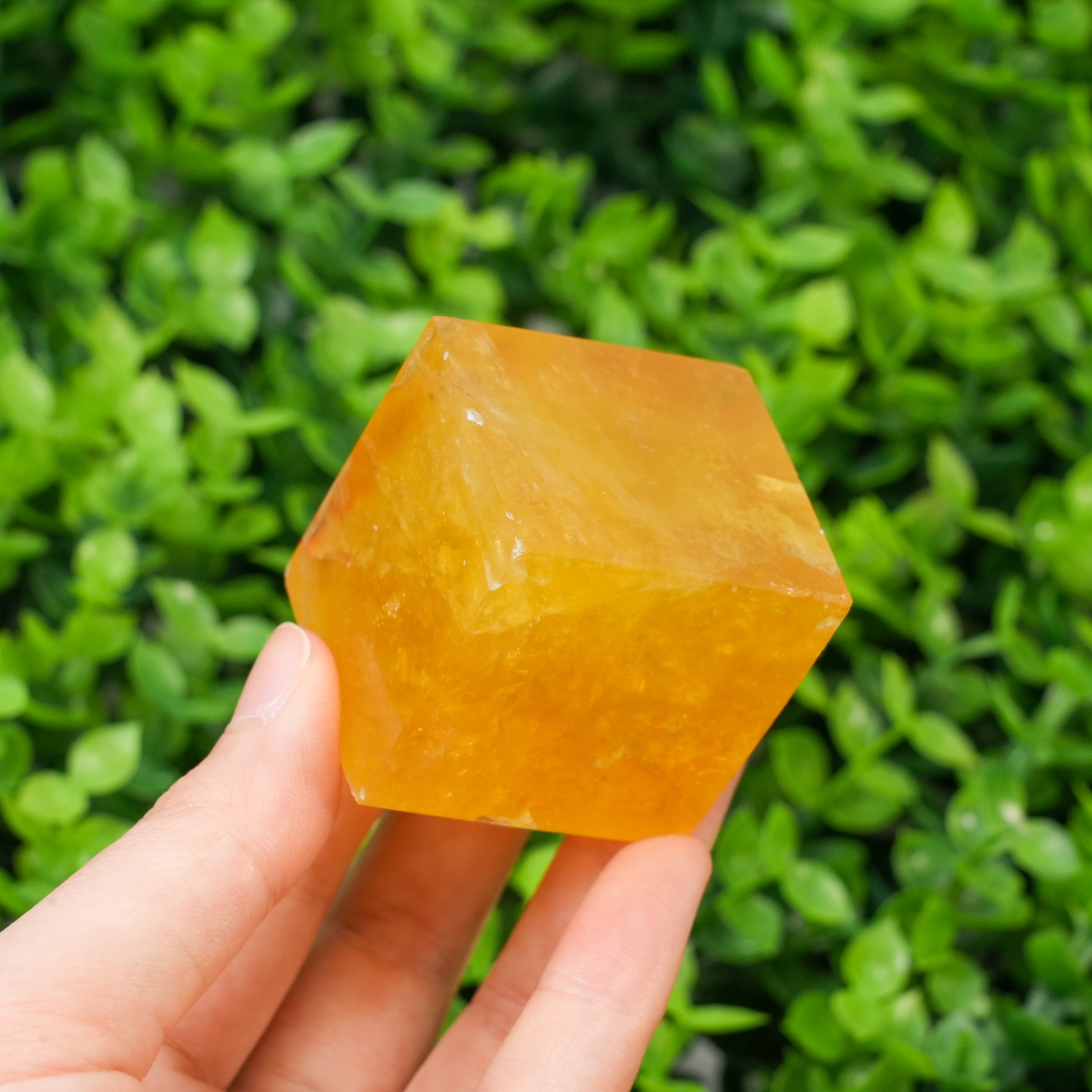 Yellow Fluorite Cube | Polished Healing Crystal for Energy Balance & Home Decor
