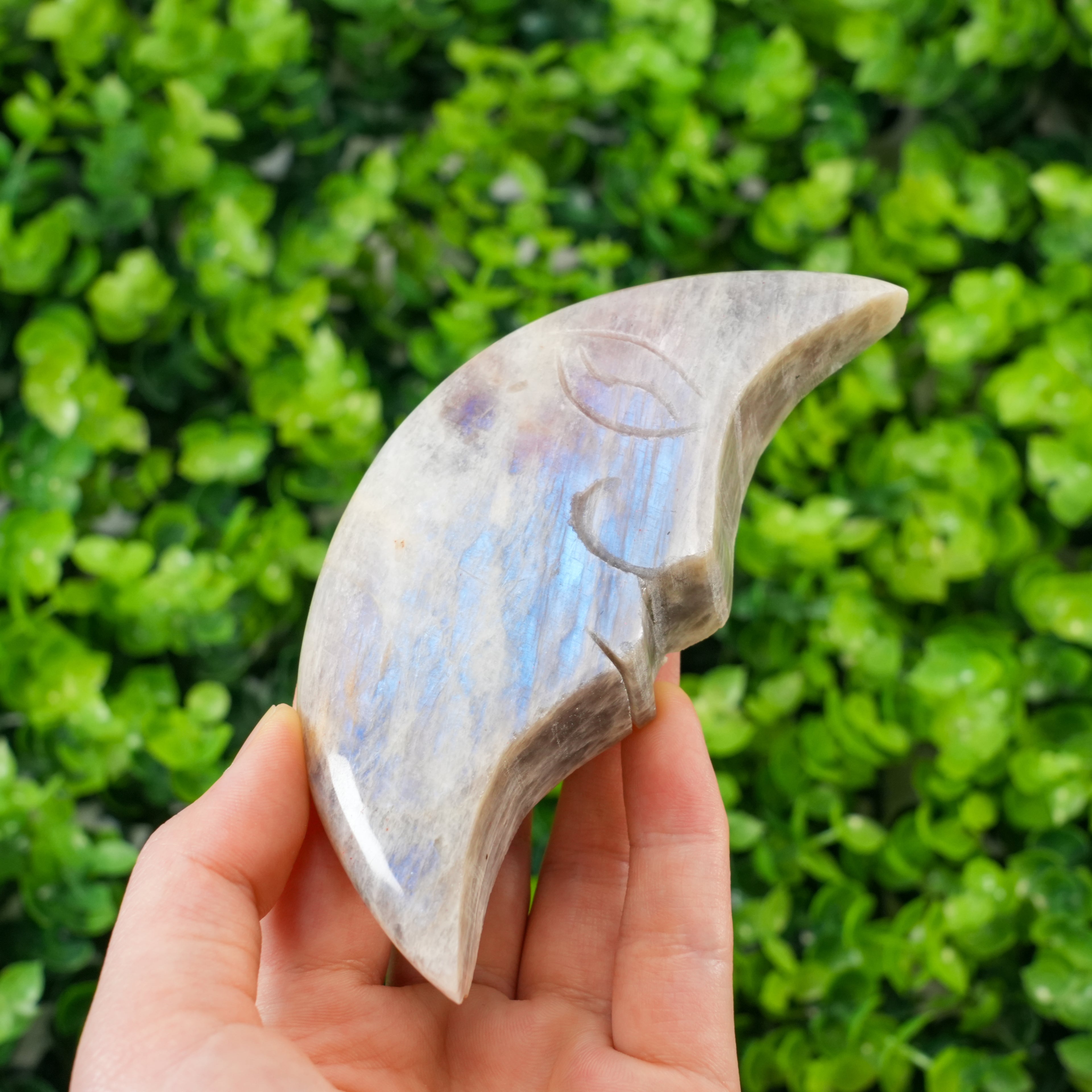 Blue Moonstone Moon  | Natural Glow Celestial Jewelry for Women, Handmade Gift