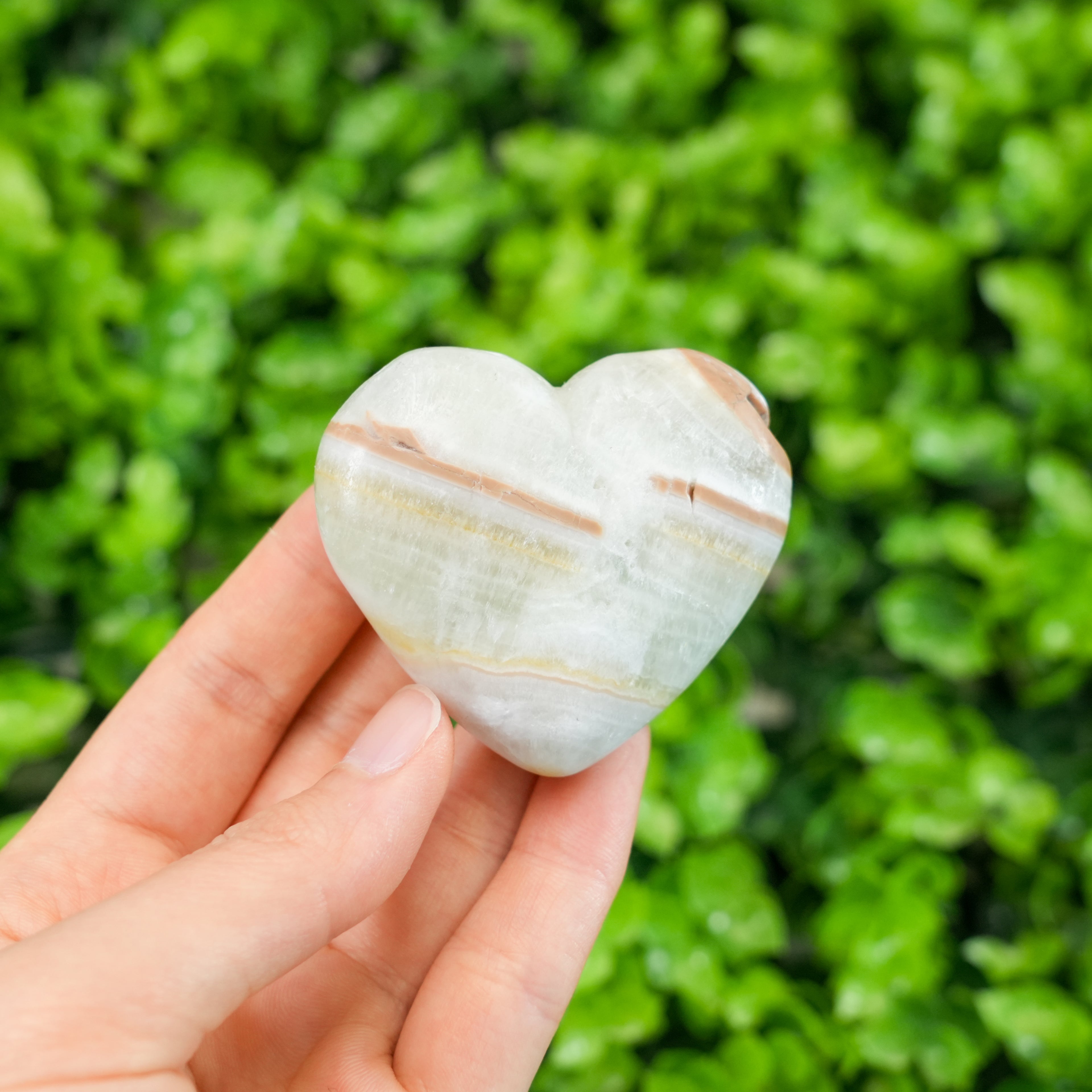 Caribbean  Calcite Heart Palm Stones | Natural Healing Crystal Worry Stones