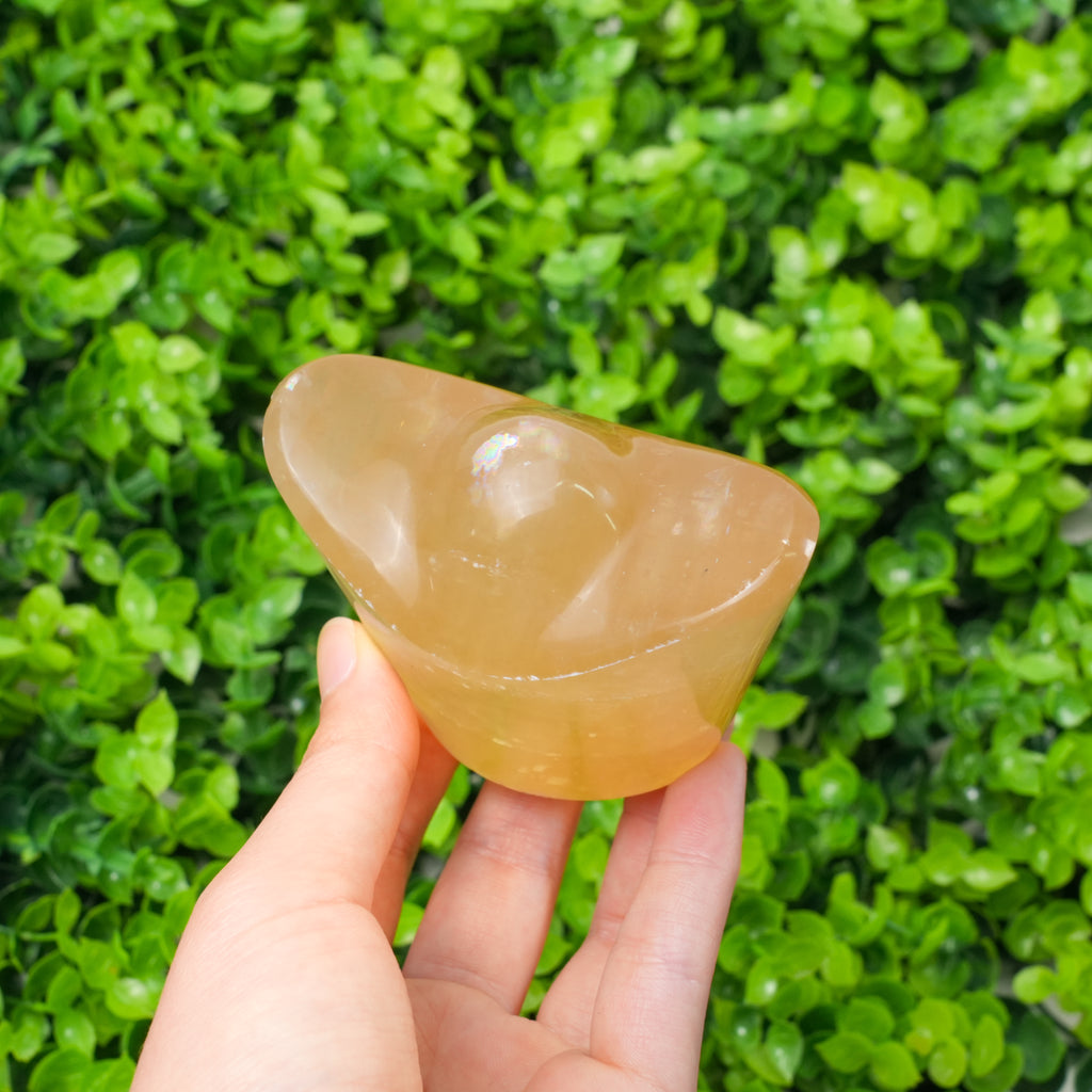 Natural Yellow Calcite Ingot Carving | Crystal Yuanbao for Wealth, Abundance & Feng Shui Decor