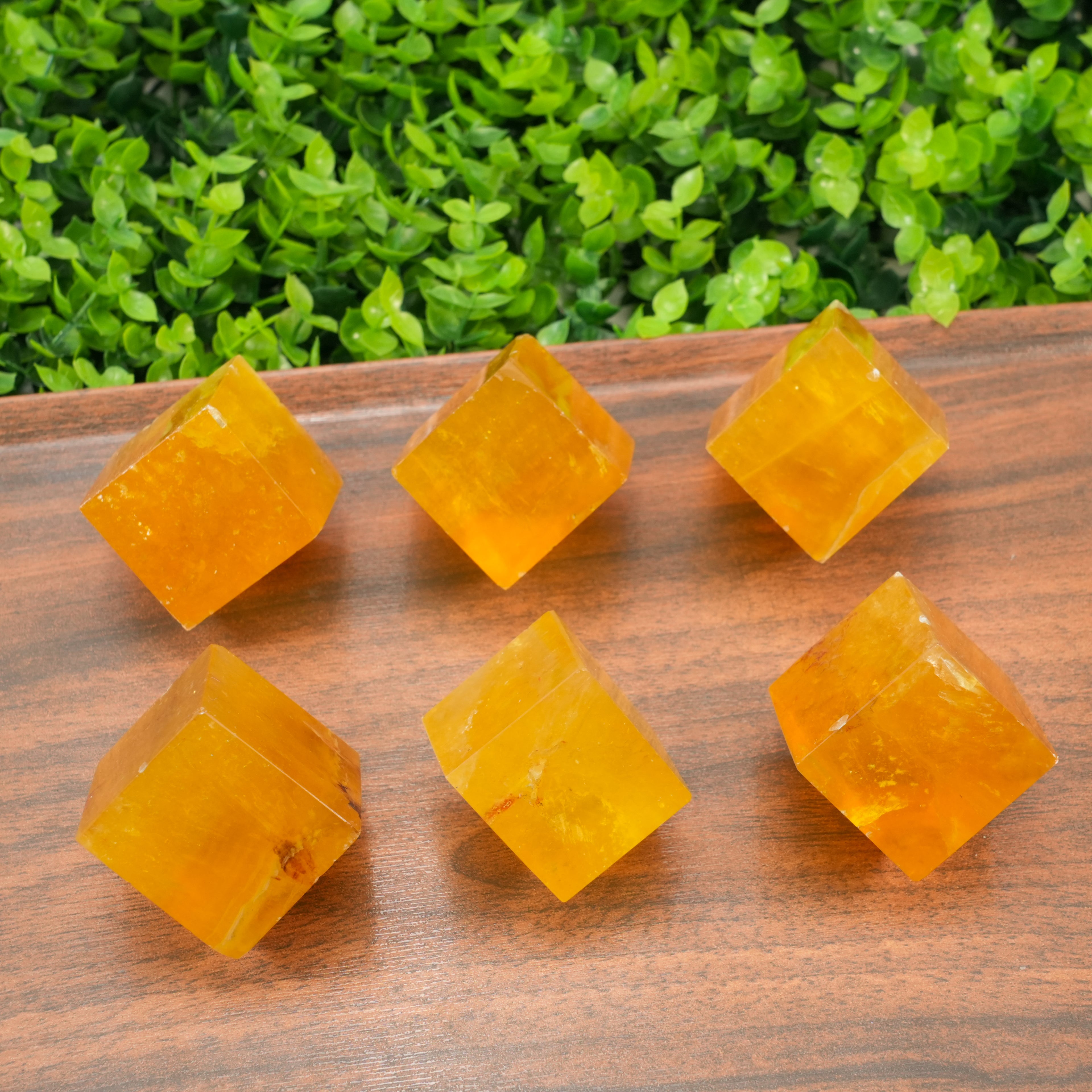Yellow Fluorite Cube | Polished Healing Crystal for Energy Balance & Home Decor