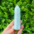 Hemimorphite Point | Caribbean Blue Calcite-Like Crystal Obelisk