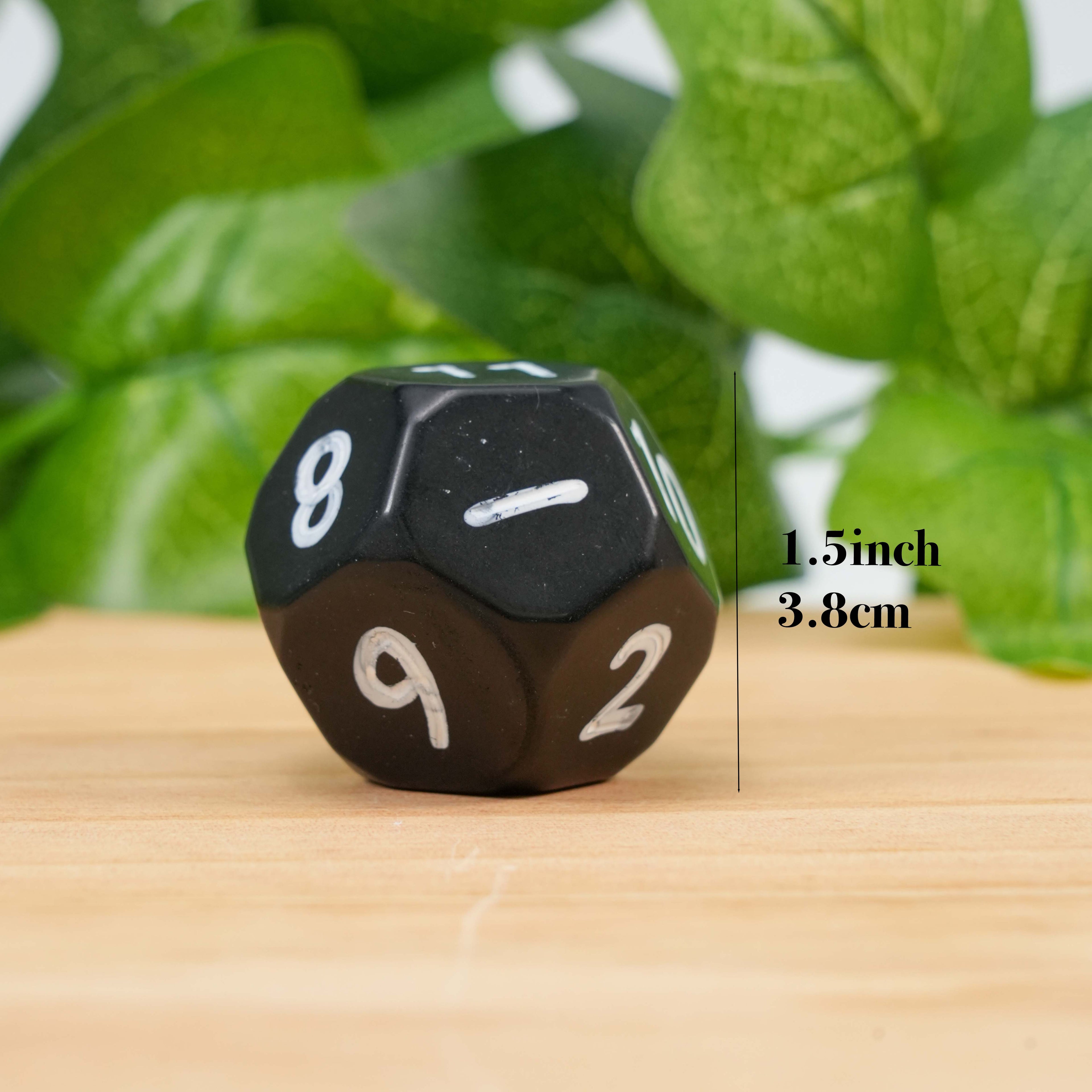 Natural Crystal D12 Dice, 12-Sided Gemstone Divination Dice, Hand Carved Stone Dice for Divination, D&D, Tabletop Games & Witchcraft