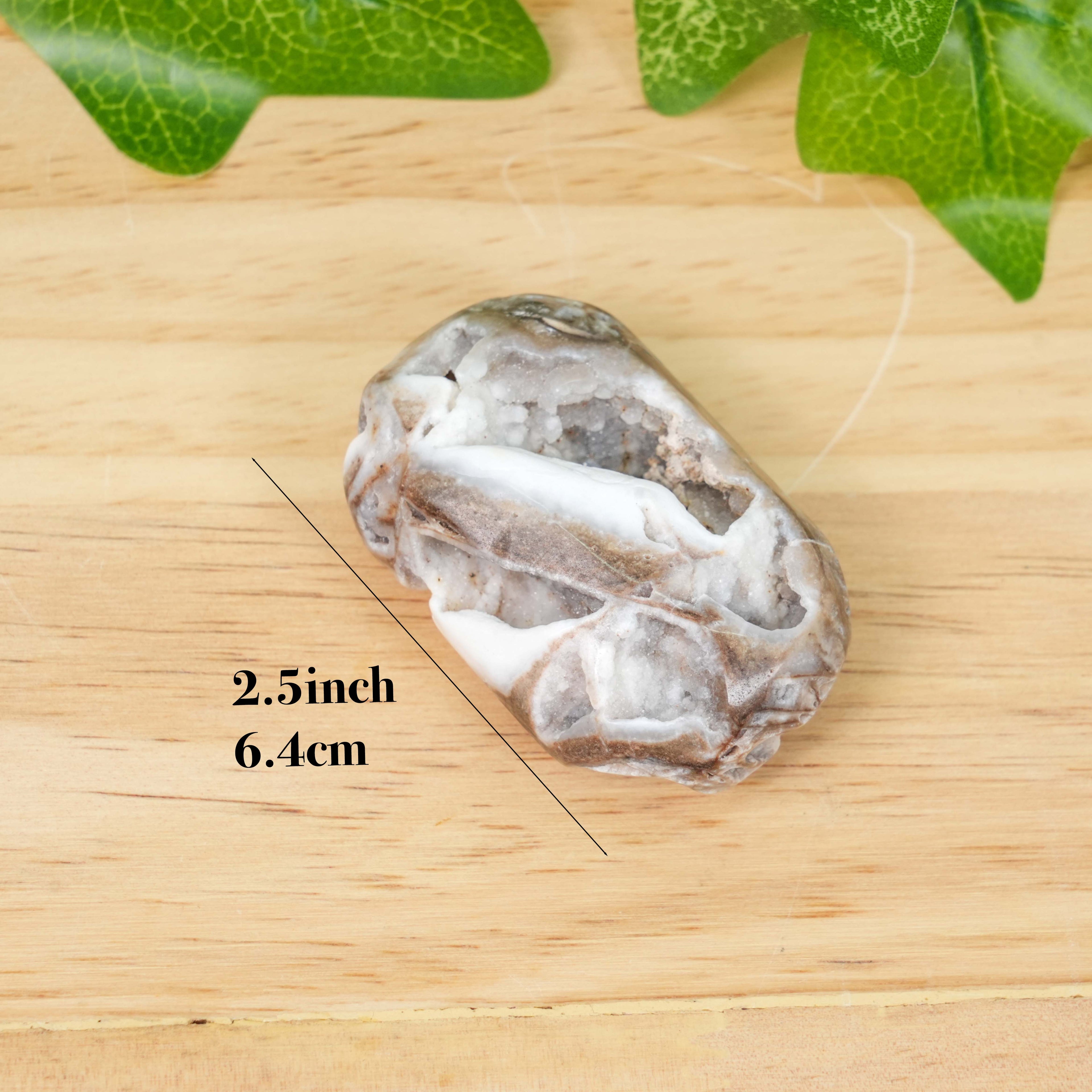 Druzy Sphalerite Palm Stone | Polished Healing Crystal Worry Stone for Grounding, Meditation & Stress Relief | Unique Mineral Pocket Specimen