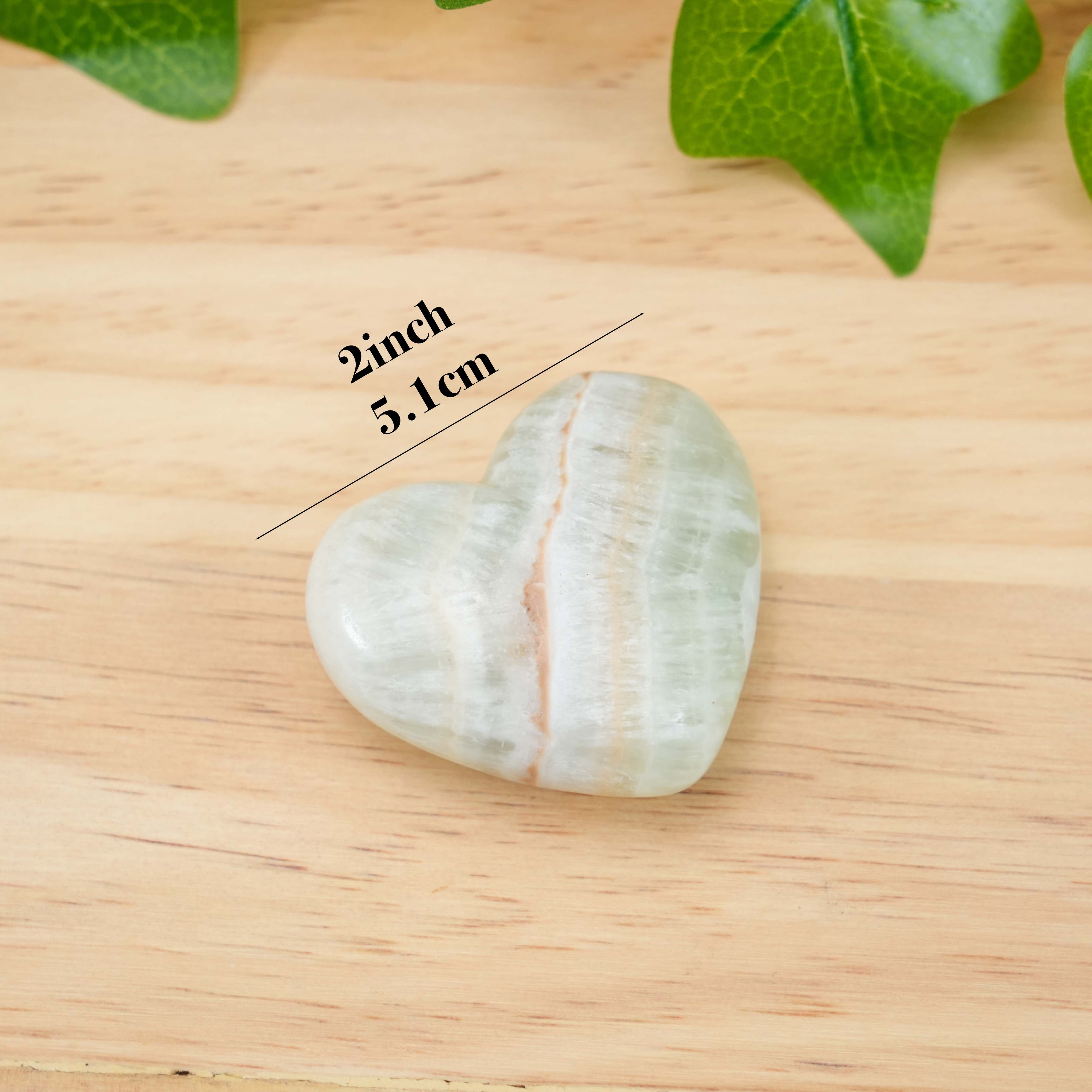 Caribbean  Calcite Heart Palm Stones | Natural Healing Crystal Worry Stones