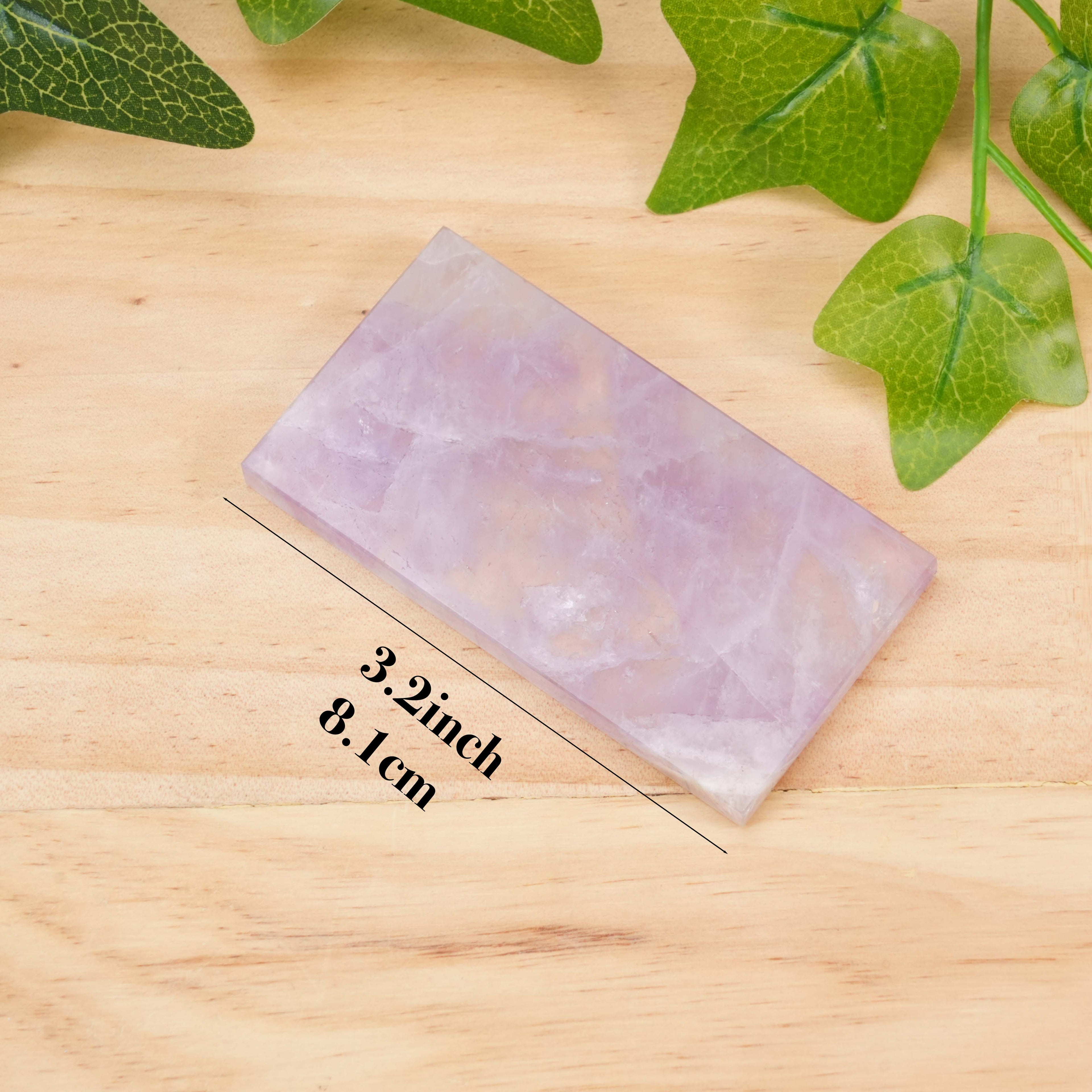 Natural Crystal Rectangle Tiles Set – Rose Quartz, Amethyst, Citrine & Green Aventurine Polished Healing Stones Slabs