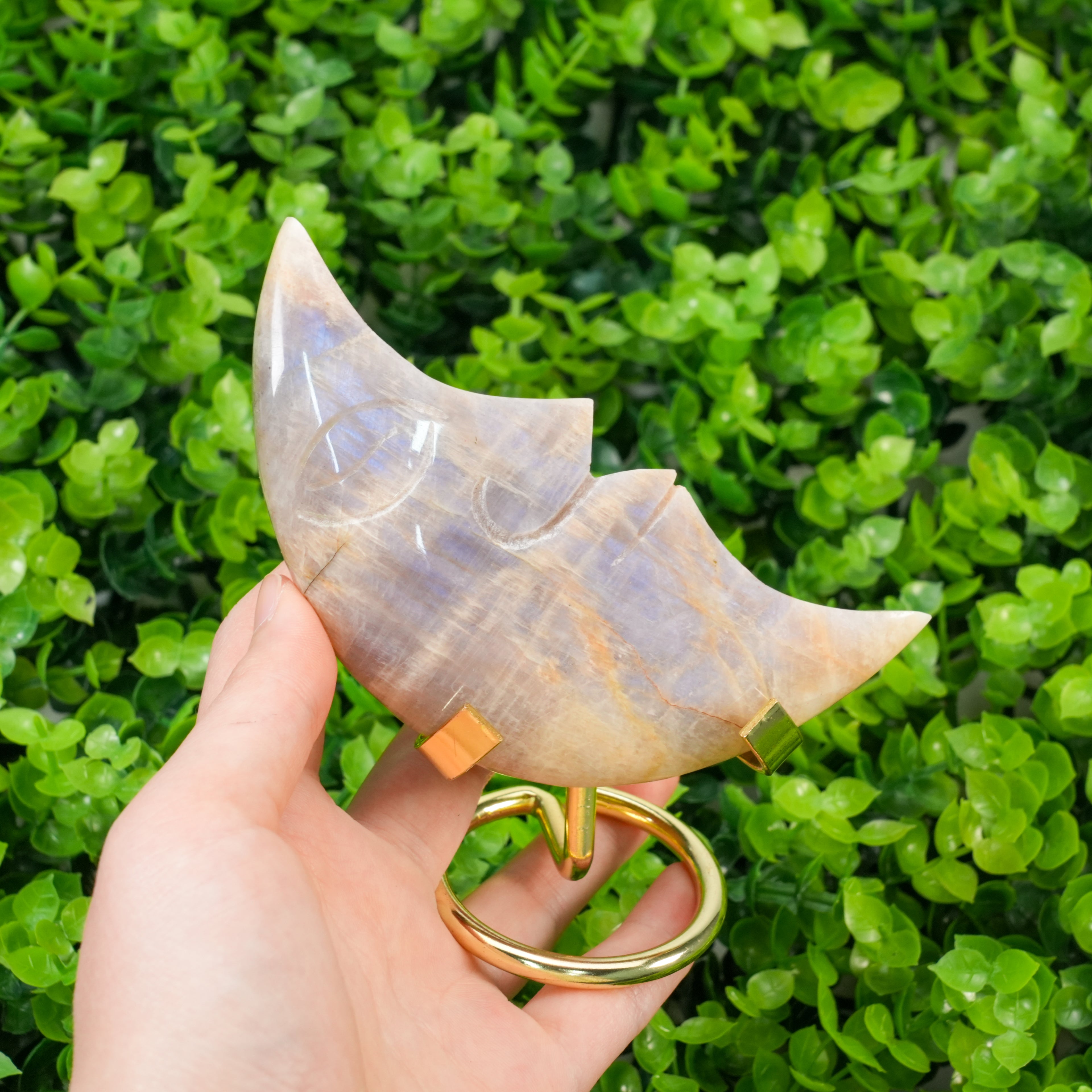 Blue Moonstone Moon  | Natural Glow Celestial Jewelry for Women, Handmade Gift