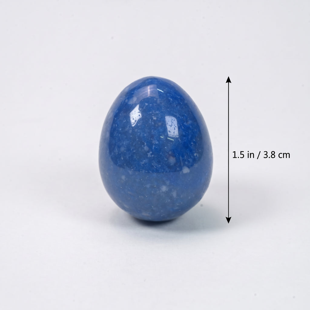 Blue Aventurine Egg Crystal | Polished Healing Crystal Egg 1.5 Inch / 3.8cm, Decorative Crystal Specimen for Collection & Home Display