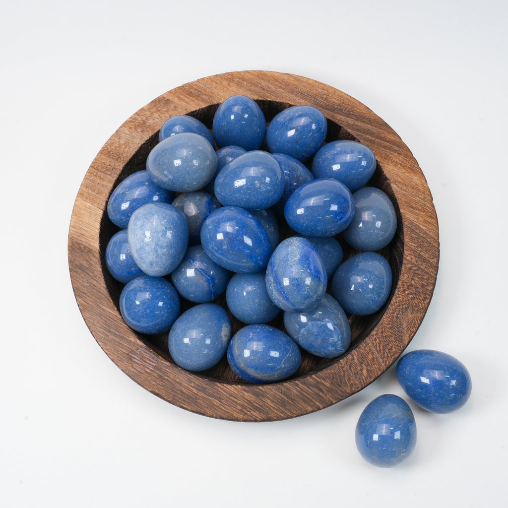 Blue Aventurine Egg Crystal | Polished Healing Crystal Egg 1.5 Inch / 3.8cm, Decorative Crystal Specimen for Collection & Home Display