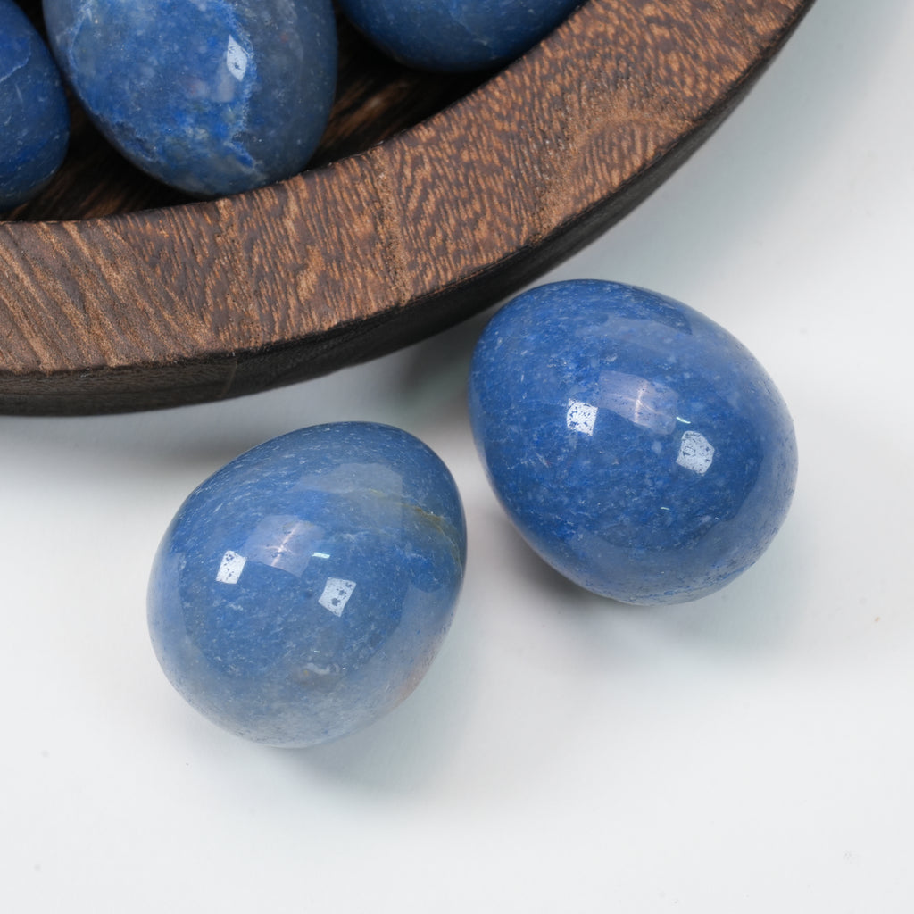 Blue Aventurine Egg Crystal | Polished Healing Crystal Egg 1.5 Inch / 3.8cm, Decorative Crystal Specimen for Collection & Home Display