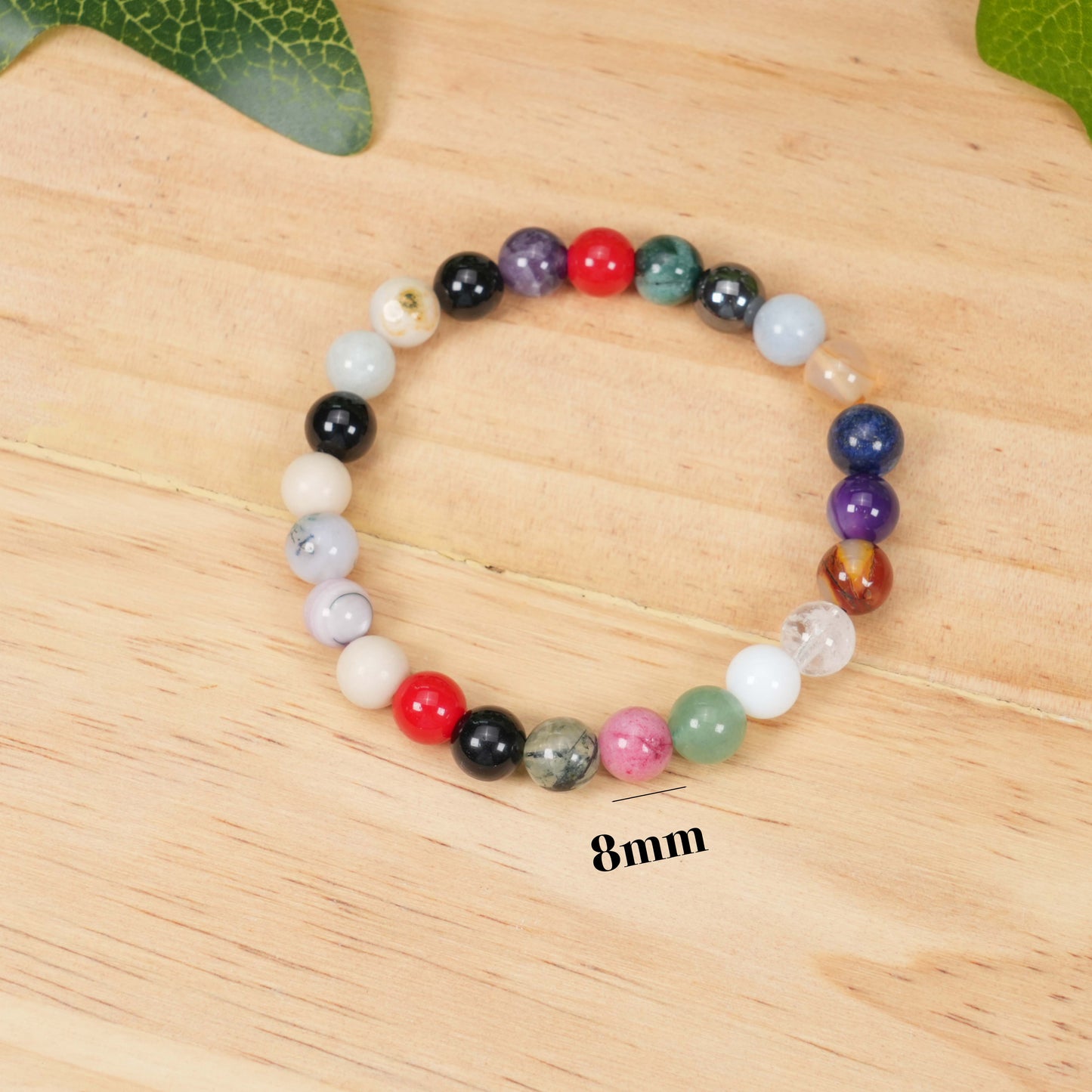 Crystal Mixed Material Bracelet - Handmade Beaded Bracelet with Stone & Alloy for Women Men, Dainty Minimalist Jewelry Gift