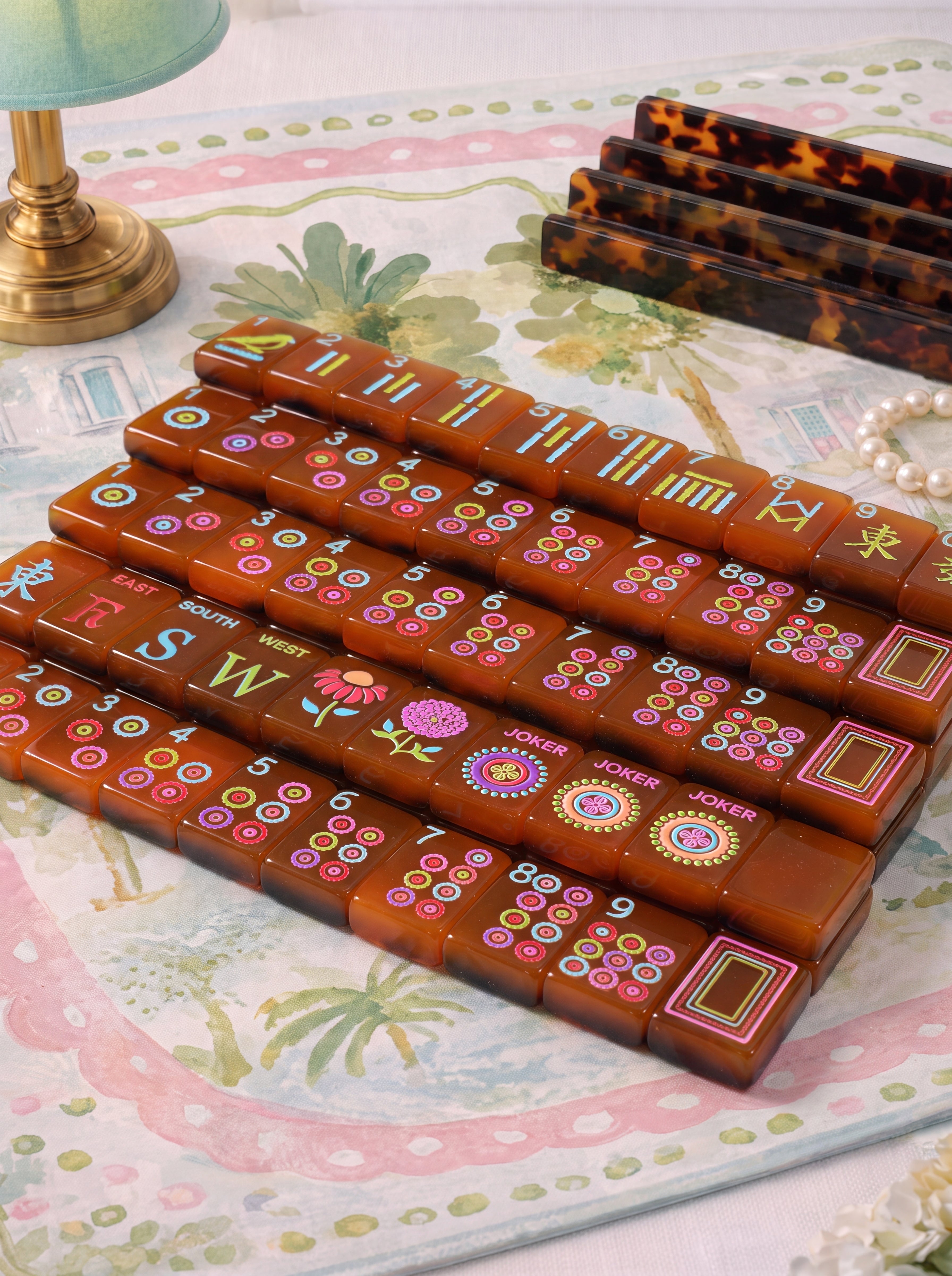 Luxury Amber Resin American Mahjong Set