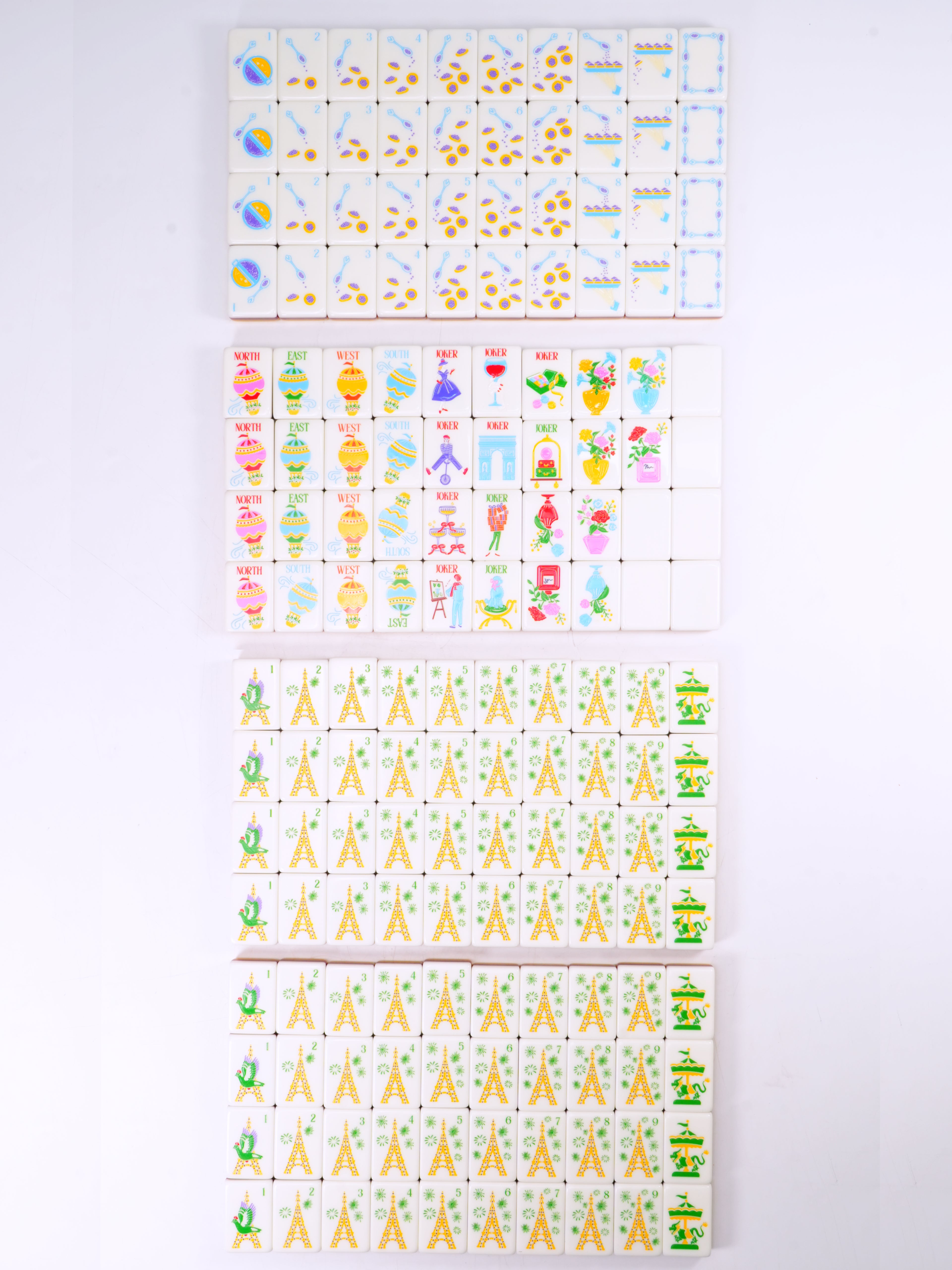 Golden Garden Mahjong Tile Set