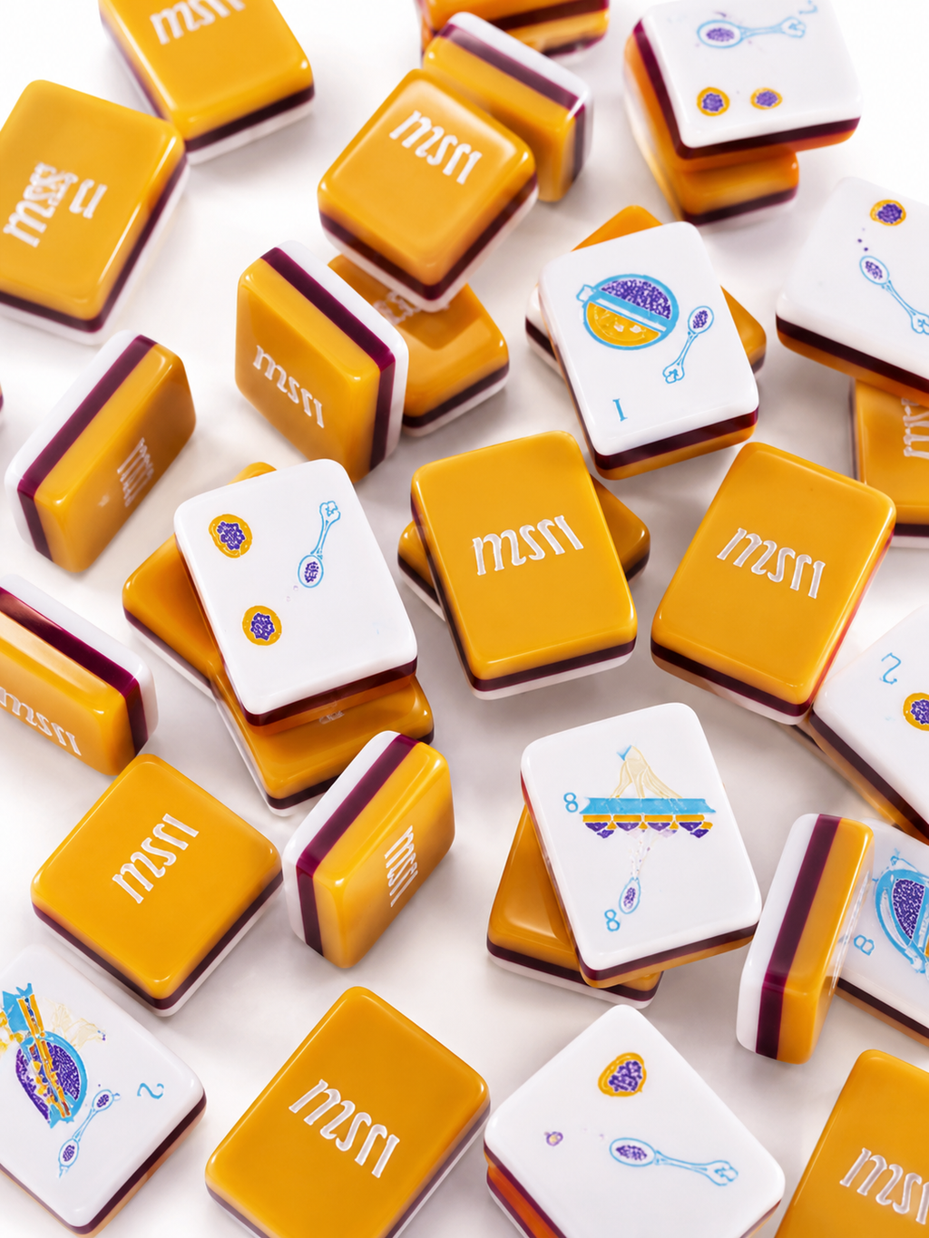 Golden Garden Mahjong Tile Set