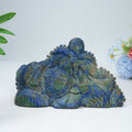 Natural Azurite Malachite Ocean Life Carving, Hand Carved Sea Turtle, Fish & Octopus Crystal Sculpture for Home Decor, Healing & Collection