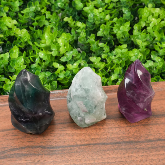 Natural Fluorite Torch Crystal Wand – Polished Fluorite Point Healing Stone for Home Decor & Crystal Collection