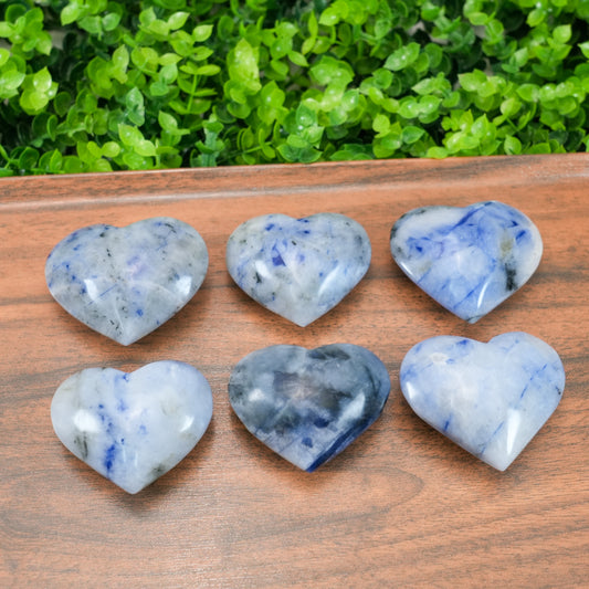 Sodalite Heart Crystal – Calm Energy & Intuition Worry Ston