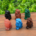 Mixed Material Dog Figurine 5cm Mini Puppy Statue, Crystal & Stone Animal Carving, Cute Desk Decor Collectible Gift