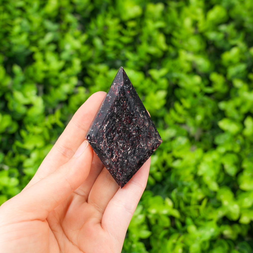 Natural Red Lepidolite Rhombus Crystal Rare Healing Crystal for Anxiety Relief