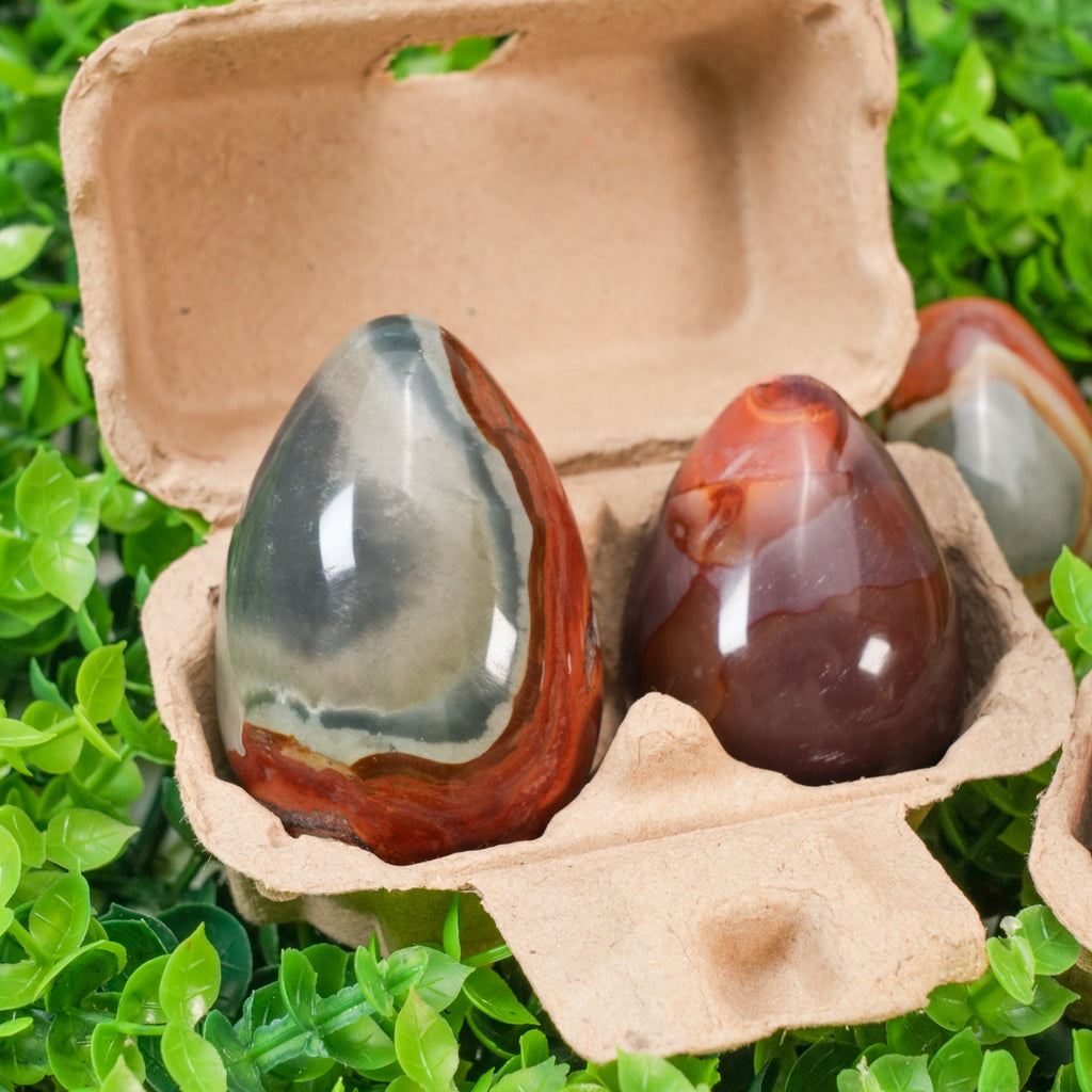 Polychrome Stone Egg Decorative Gemstone for Home Energy, Meditation & Gift