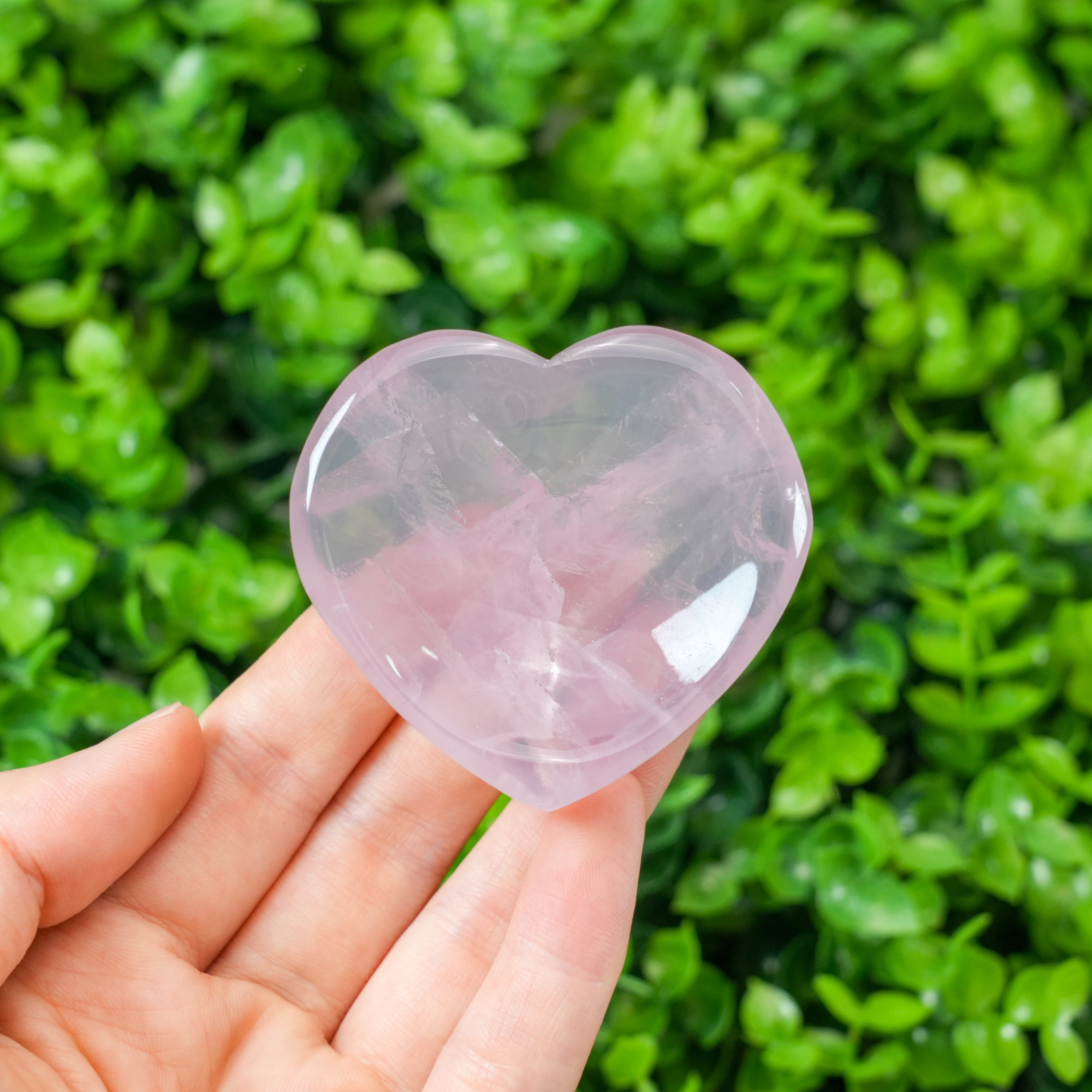 Rose Quartz Heart Bowl | Polished Crystal Bowl for Love, Altar Decor & Crystal Storage