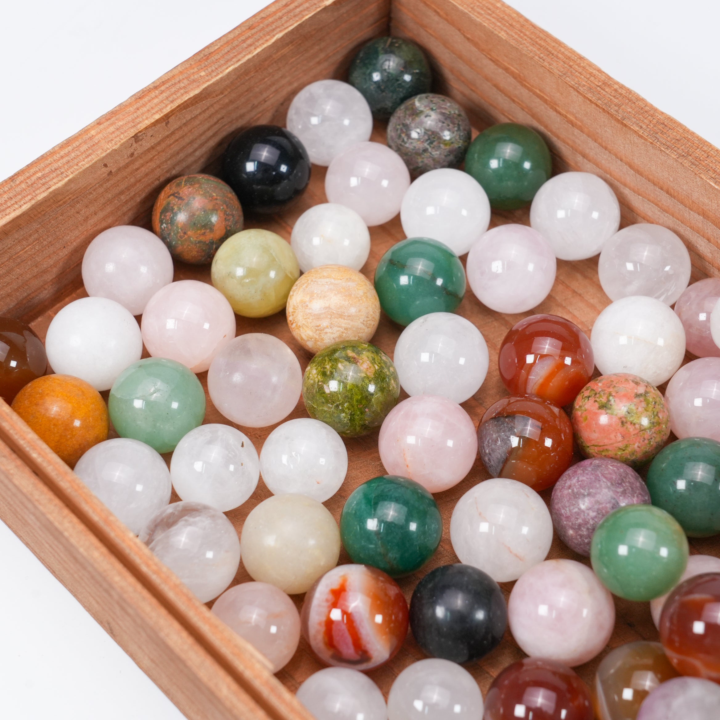 Natural Mixed Crystal Mini Spheres Scoop Assorted Colorful Gemstone Balls, Polished Mini Crystal Orbs for Vase Filler