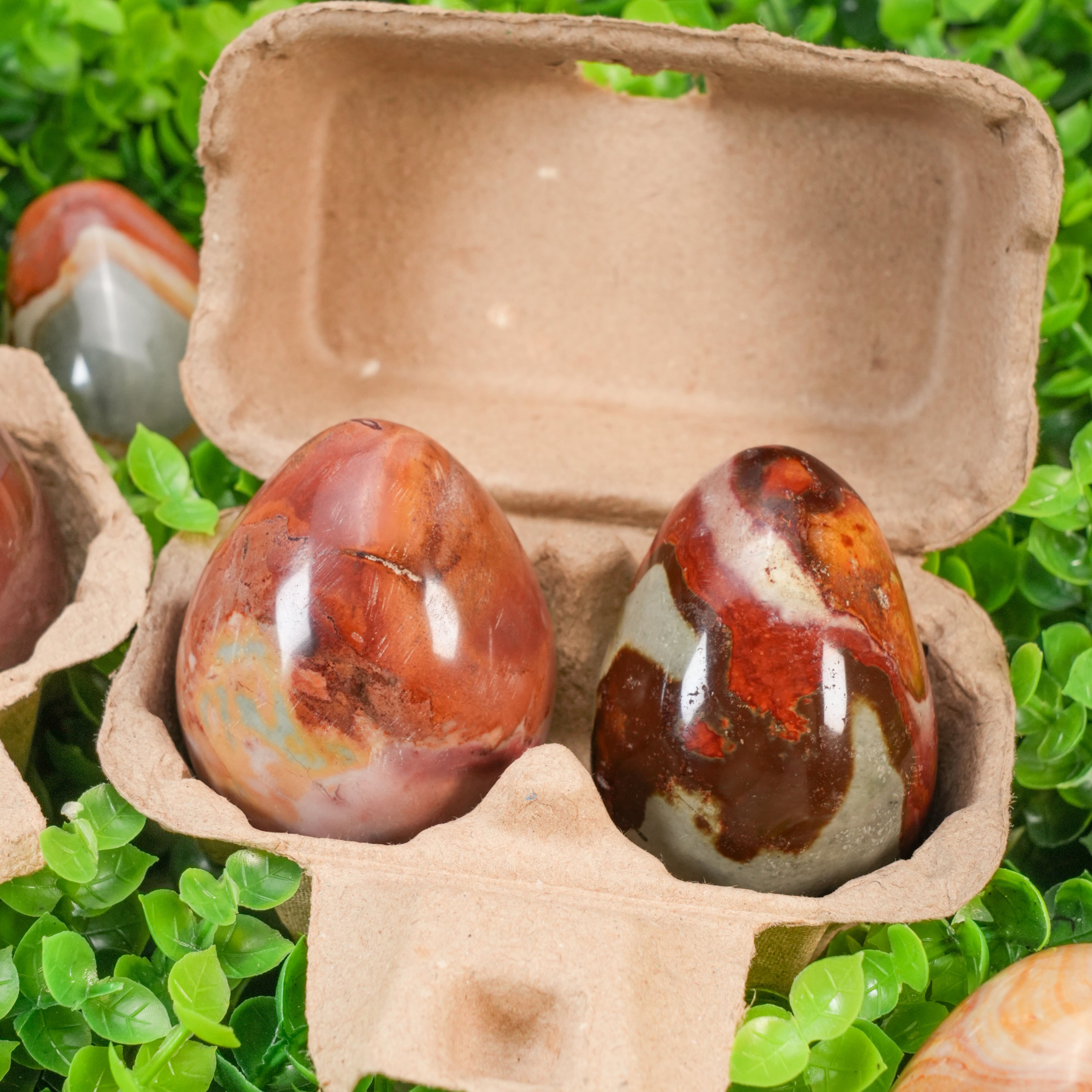Polychrome Stone Egg Decorative Gemstone for Home Energy, Meditation & Gift