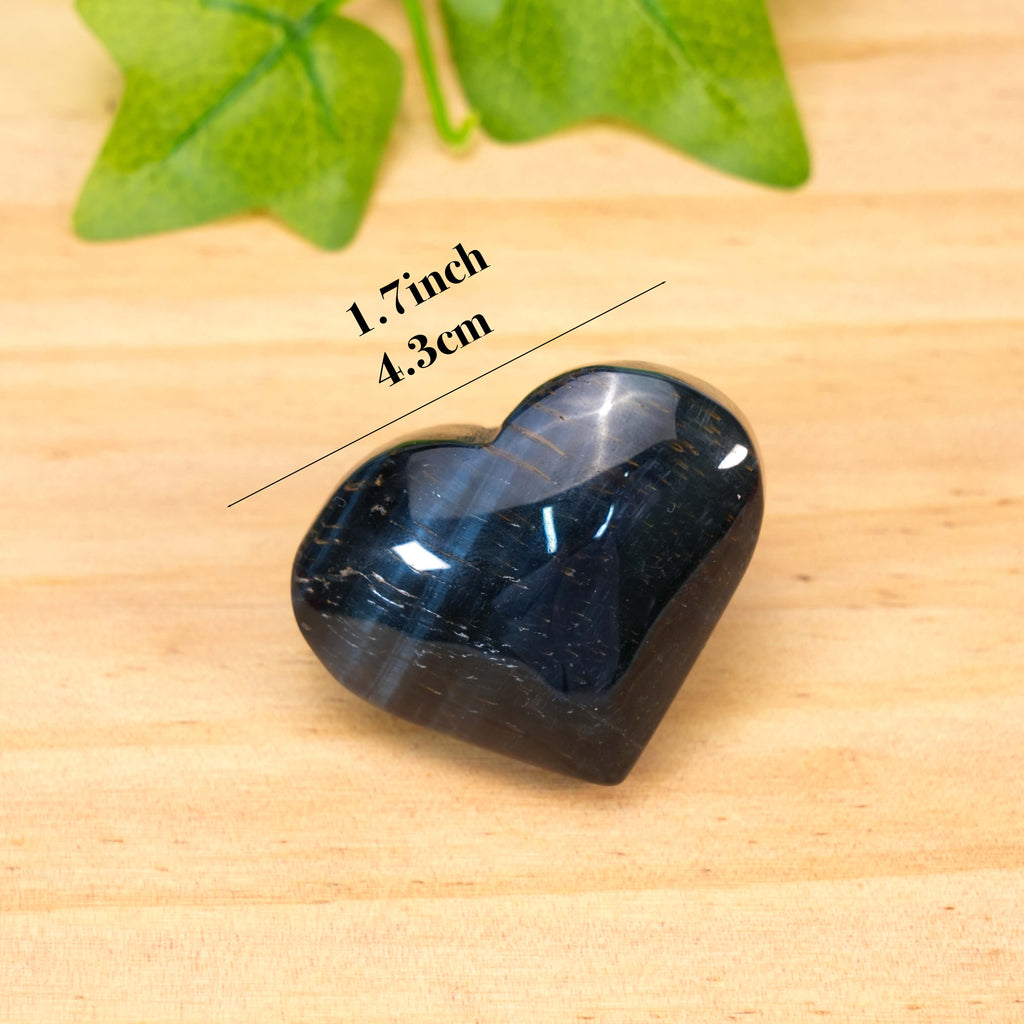 Blue Tiger's Eye Heart Crystal, Polished Heart-Shaped Worry Stone for Anxiety Relief, Reiki Healing Crystal, Meditation Pocket Stone, Spiritual Gift for Her