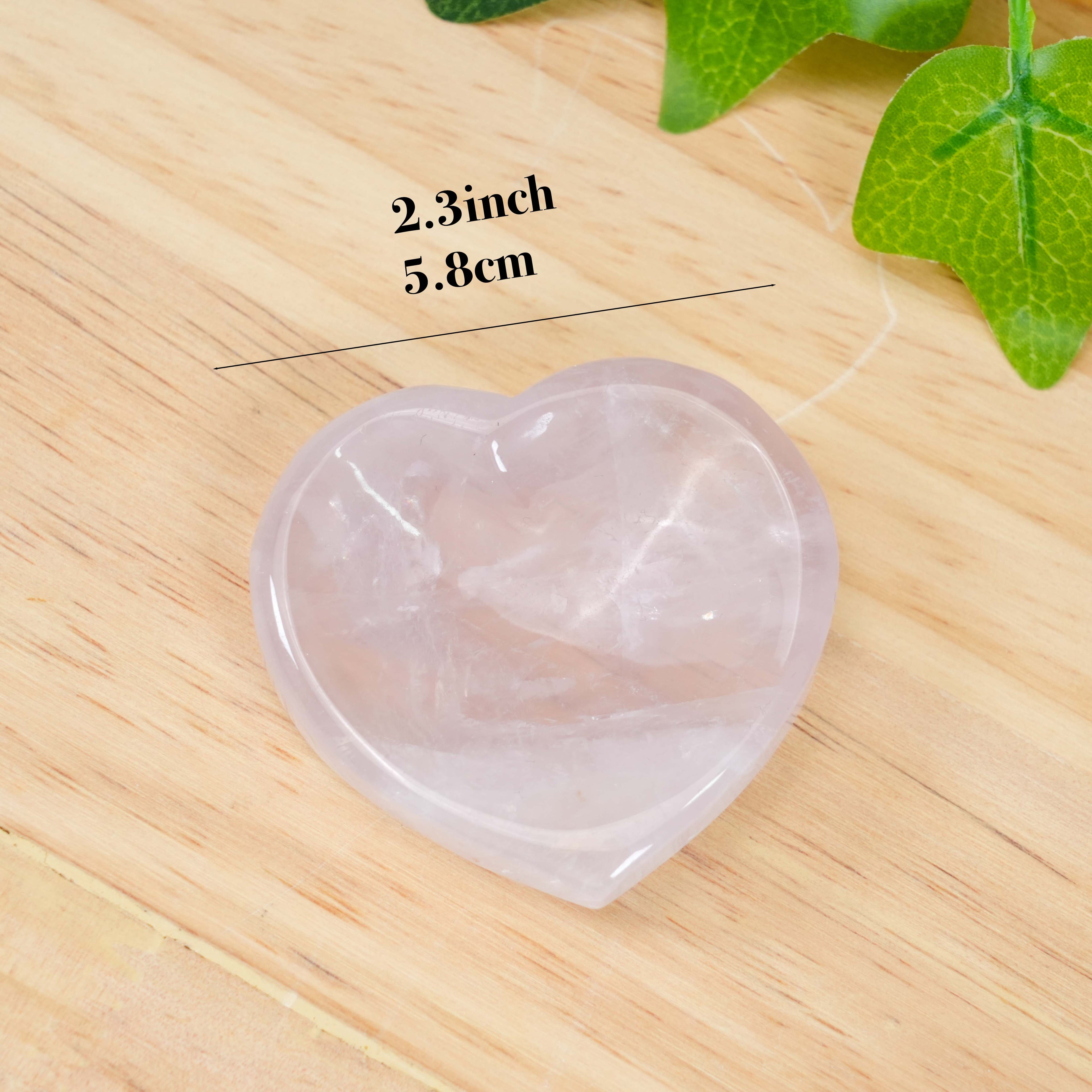 Rose Quartz Heart Bowl | Polished Crystal Bowl for Love, Altar Decor & Crystal Storage