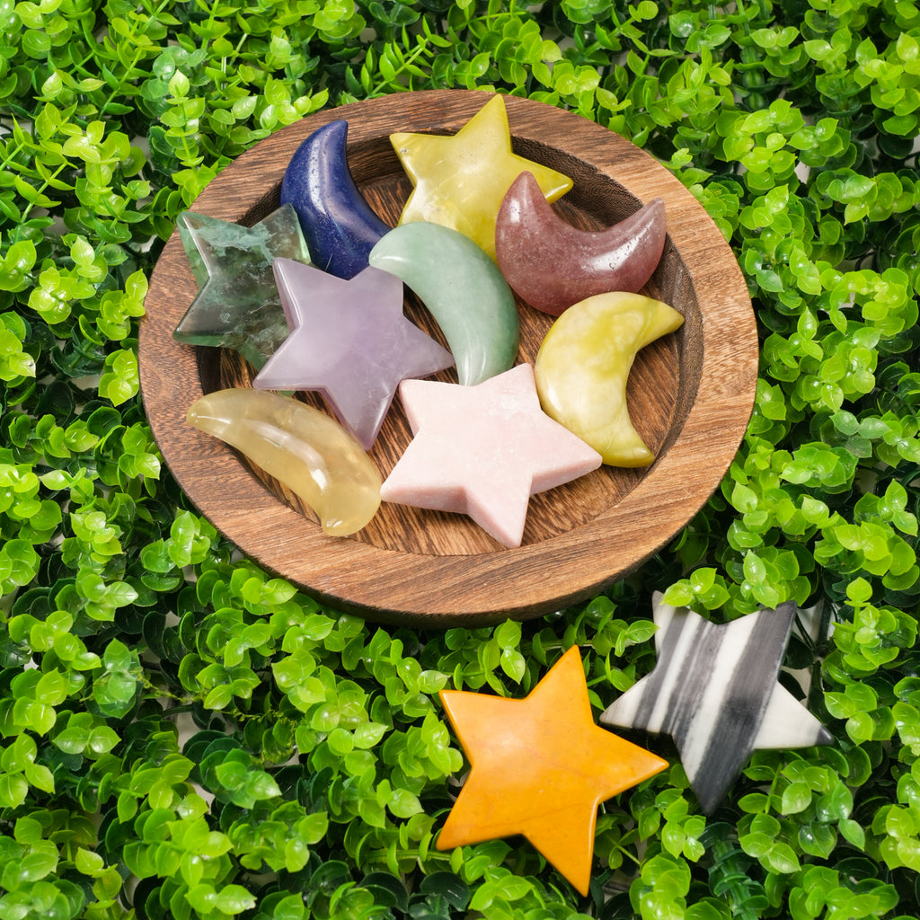 Mixed Crystal Star and Moon Set
