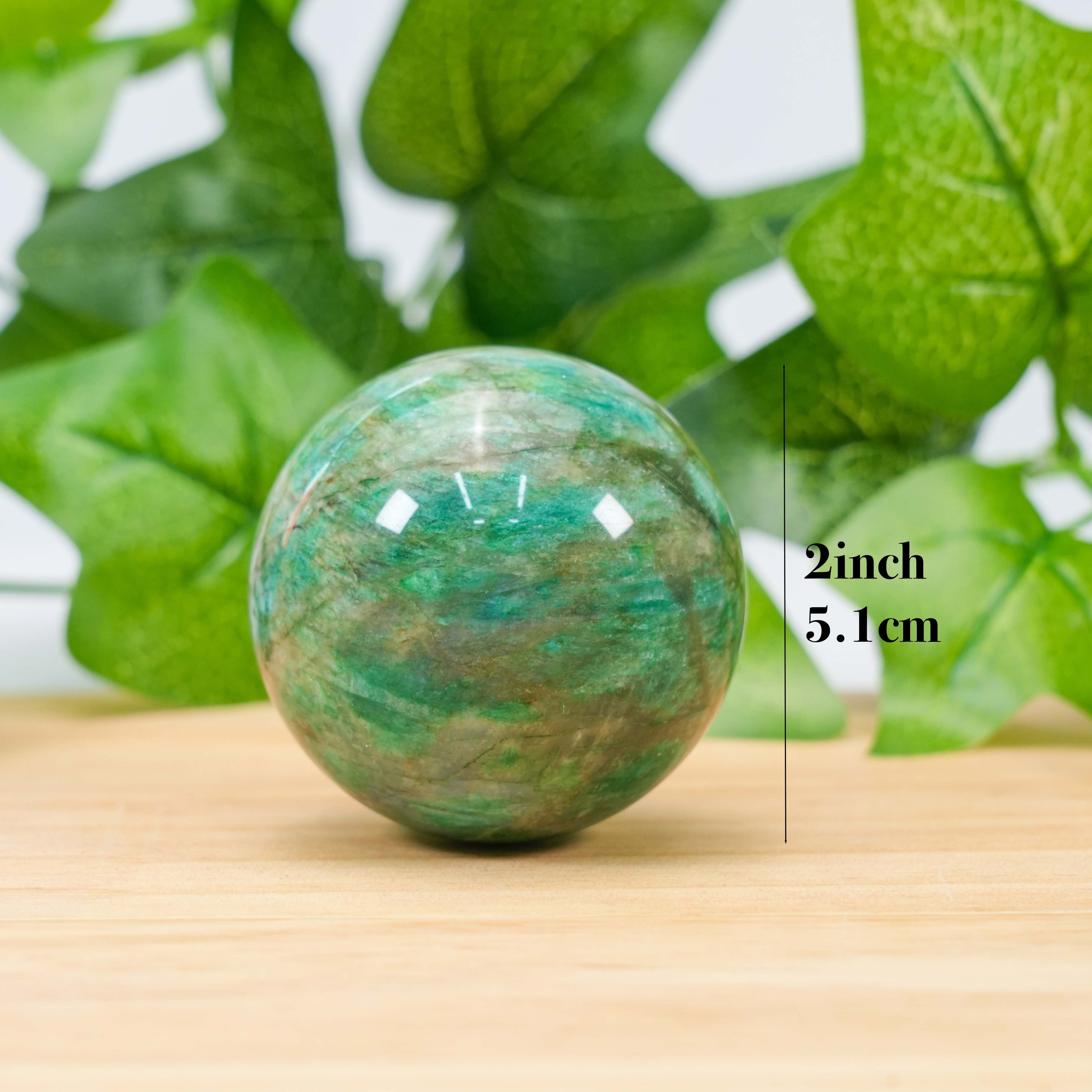 Green Moonstone Sphere - Hand Polished Crystal Ball for Healing, Meditation & Home Decor